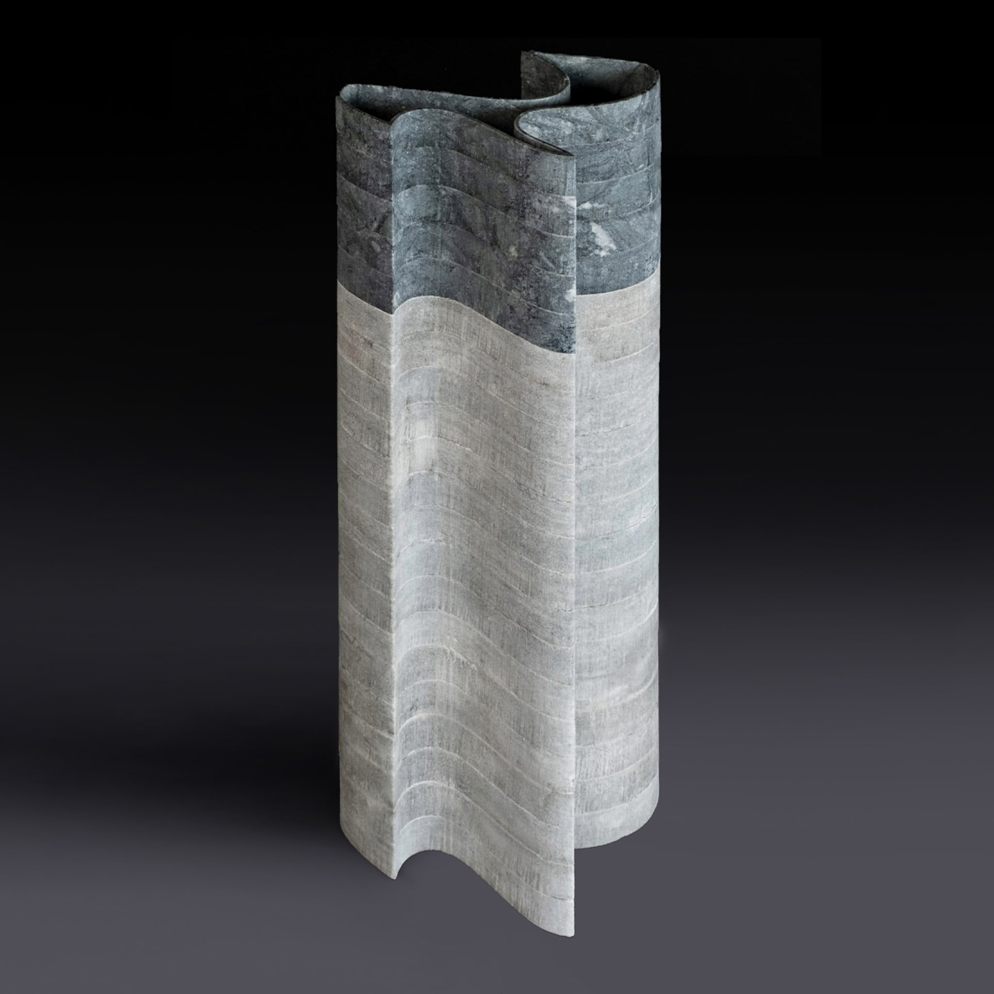 Stripes Vase Lagoon Green Marble #2 by Paolo Ulian - Alternative view 1