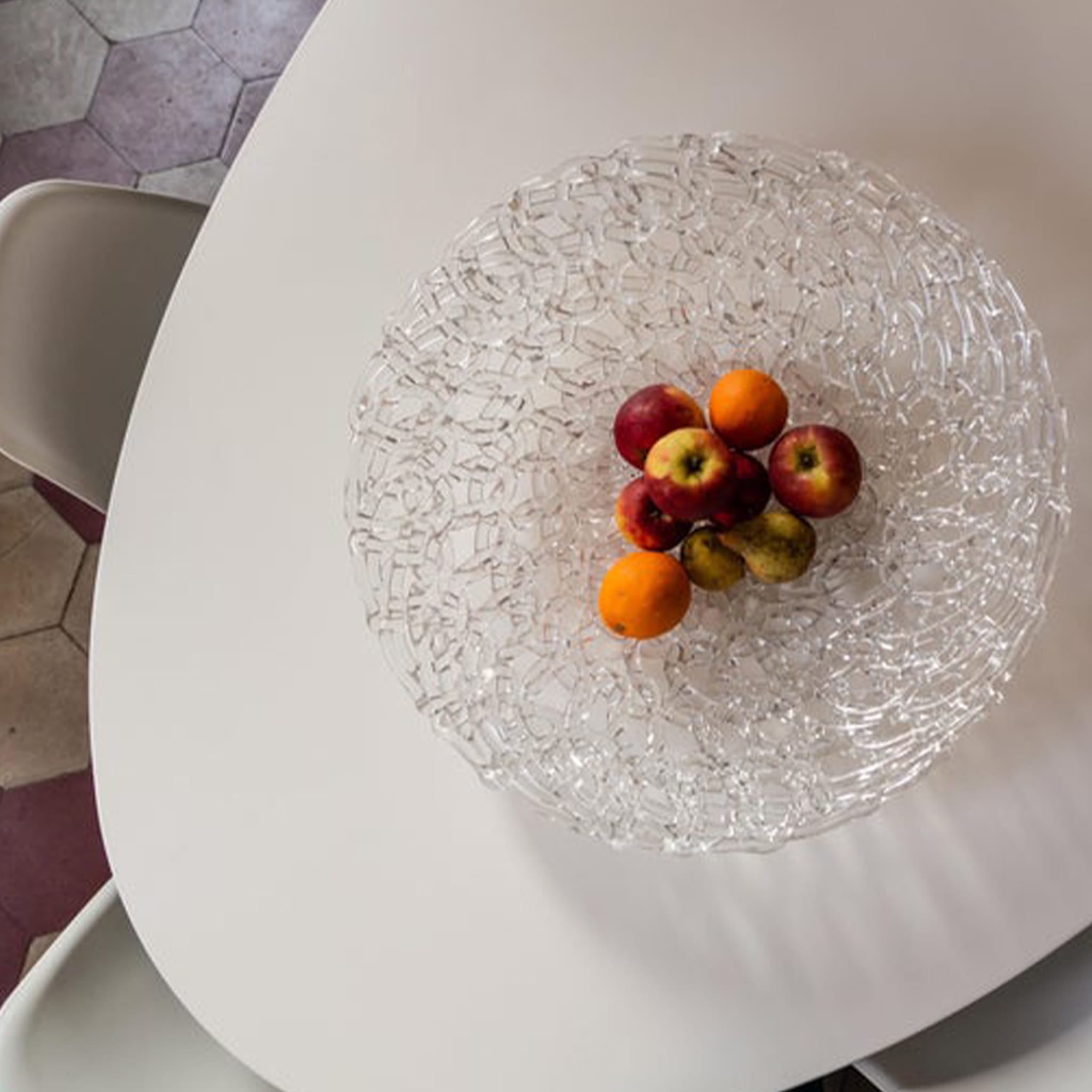 21st Century Large Glass Lace Fruit Bowl  - Alternative view 5