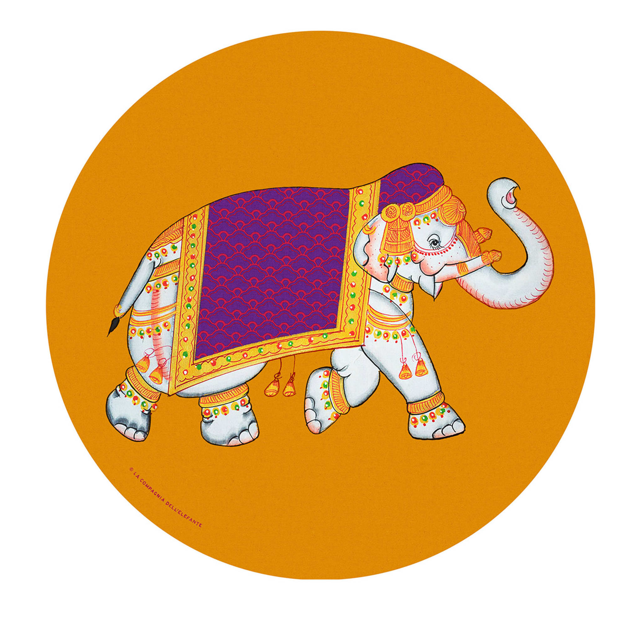 Elephant Set of 2 Yellow Placemats - Main view