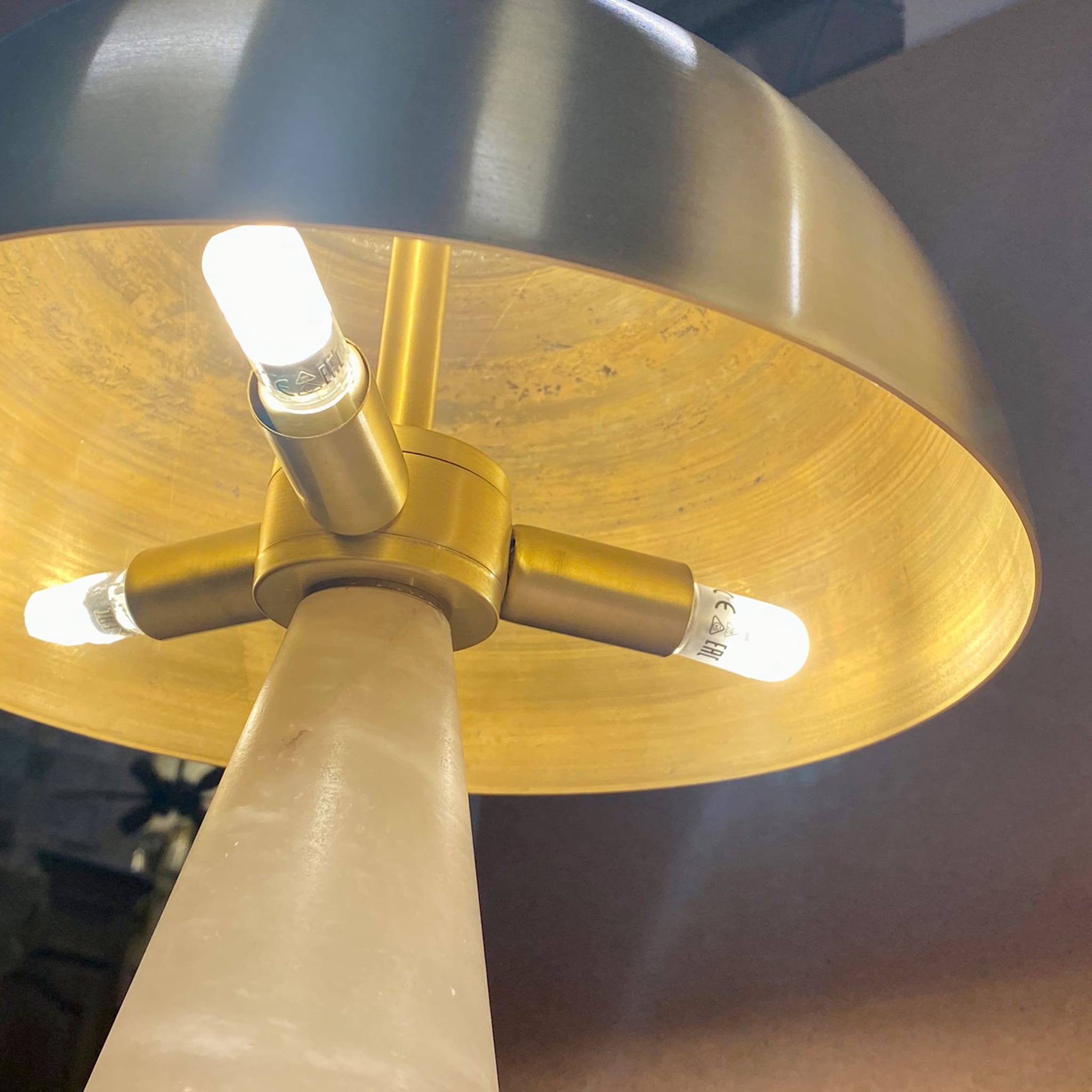 "Funghetto" Table Lamp in Satin Brass B - Alternative view 2