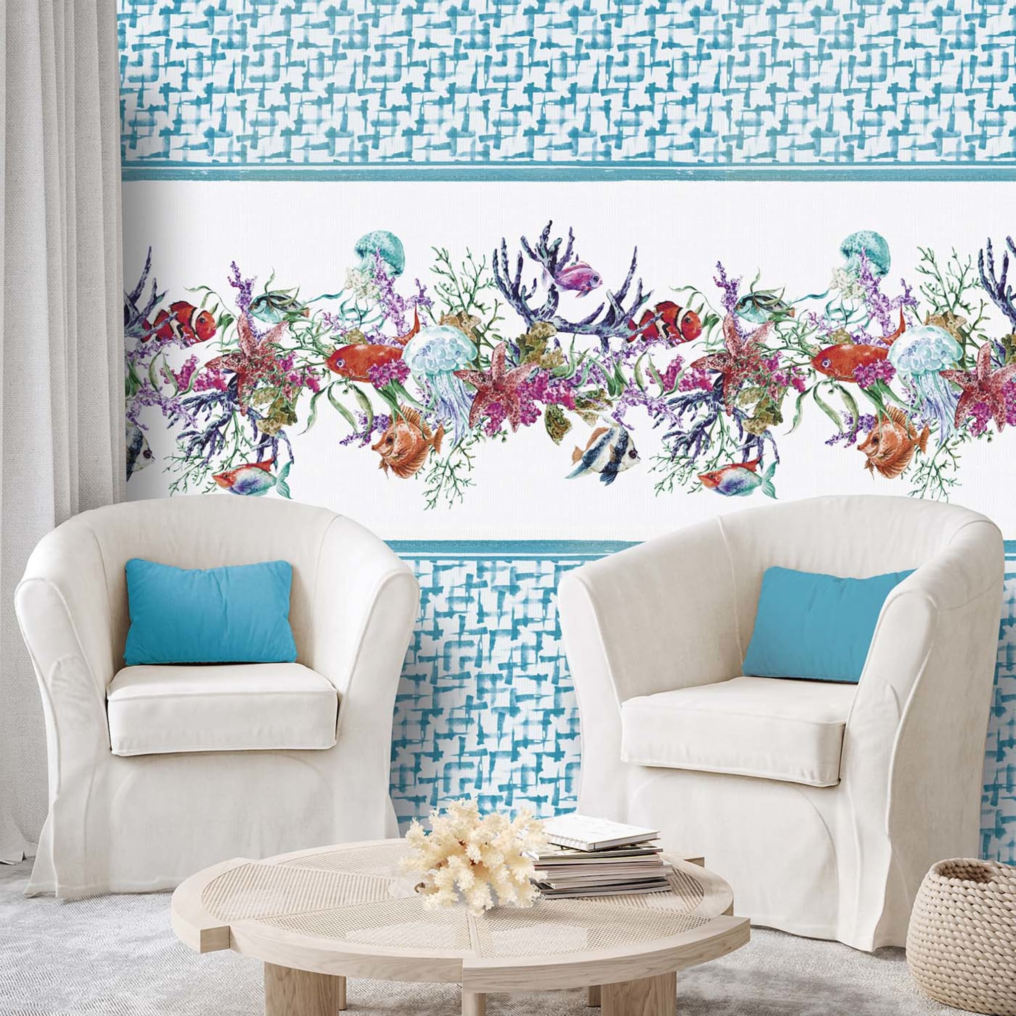 Fish Promenade Turquoise Wallpaper - Alternative view 3