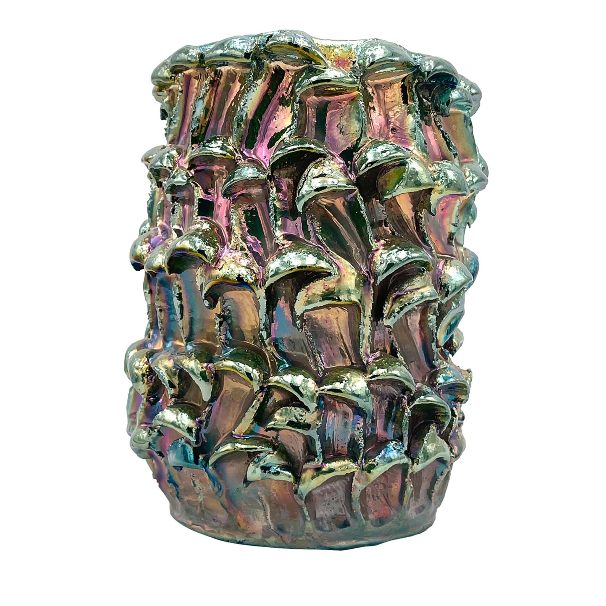 Onda Iridescent Metallic Raku Vase #3 - Main view