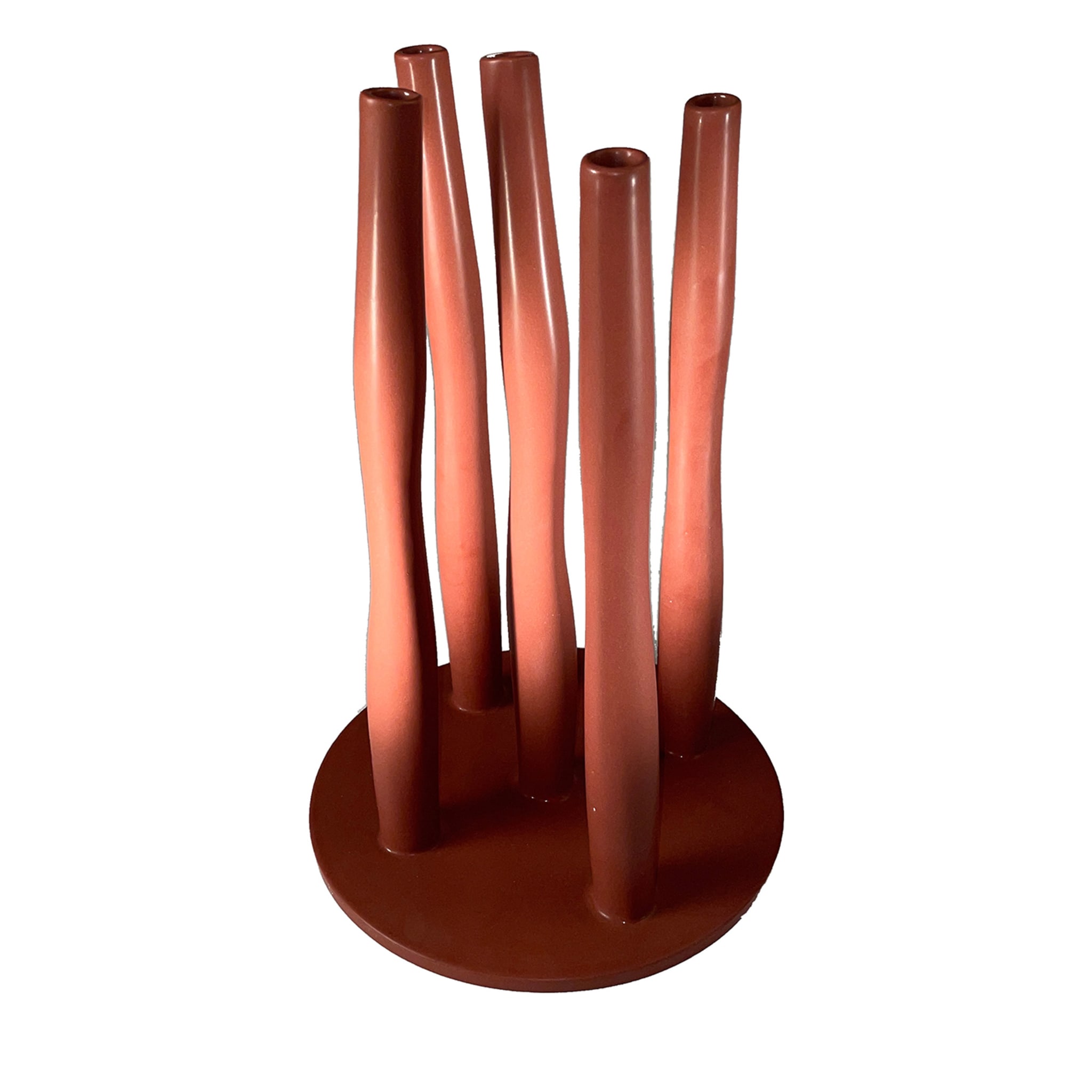 Red Round Bamboo Forest vase - Main view
