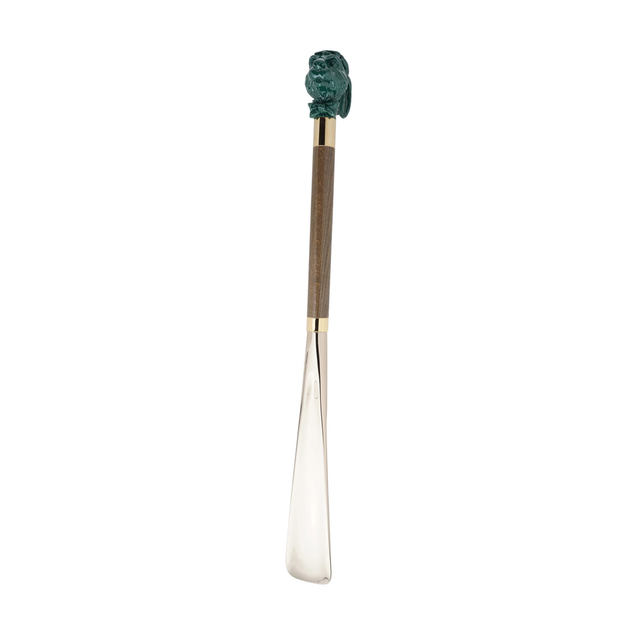 Taupe Ash Shoe Horn with Bunny-Head Petrol-Blue Handle - Main view