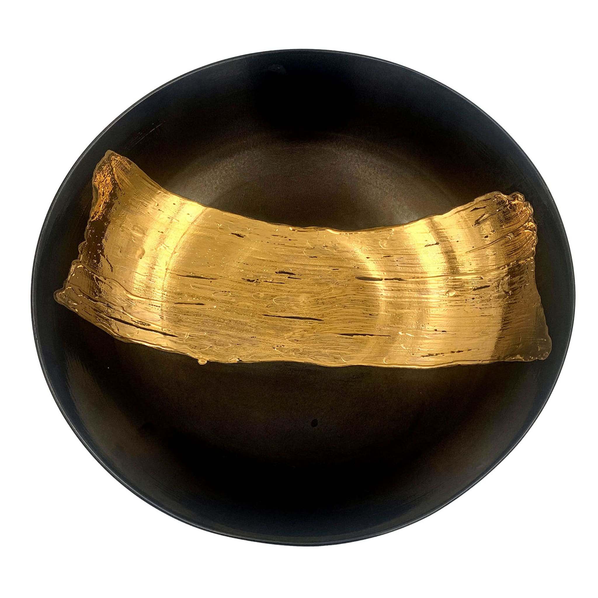 Pennelata Gold and Black Ceramic Centerpiece - Main view