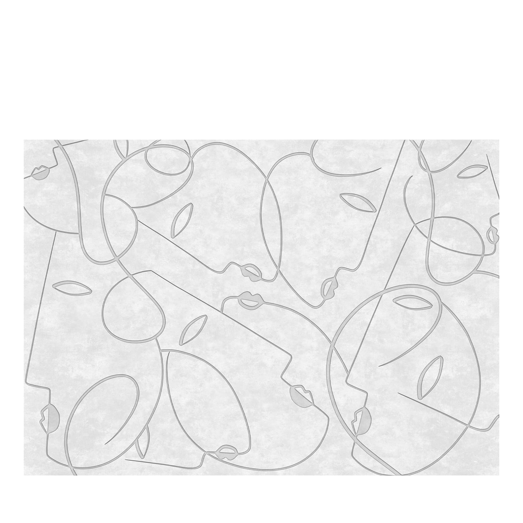 Papier peint texturé gris Battements de cœur - Vue principale