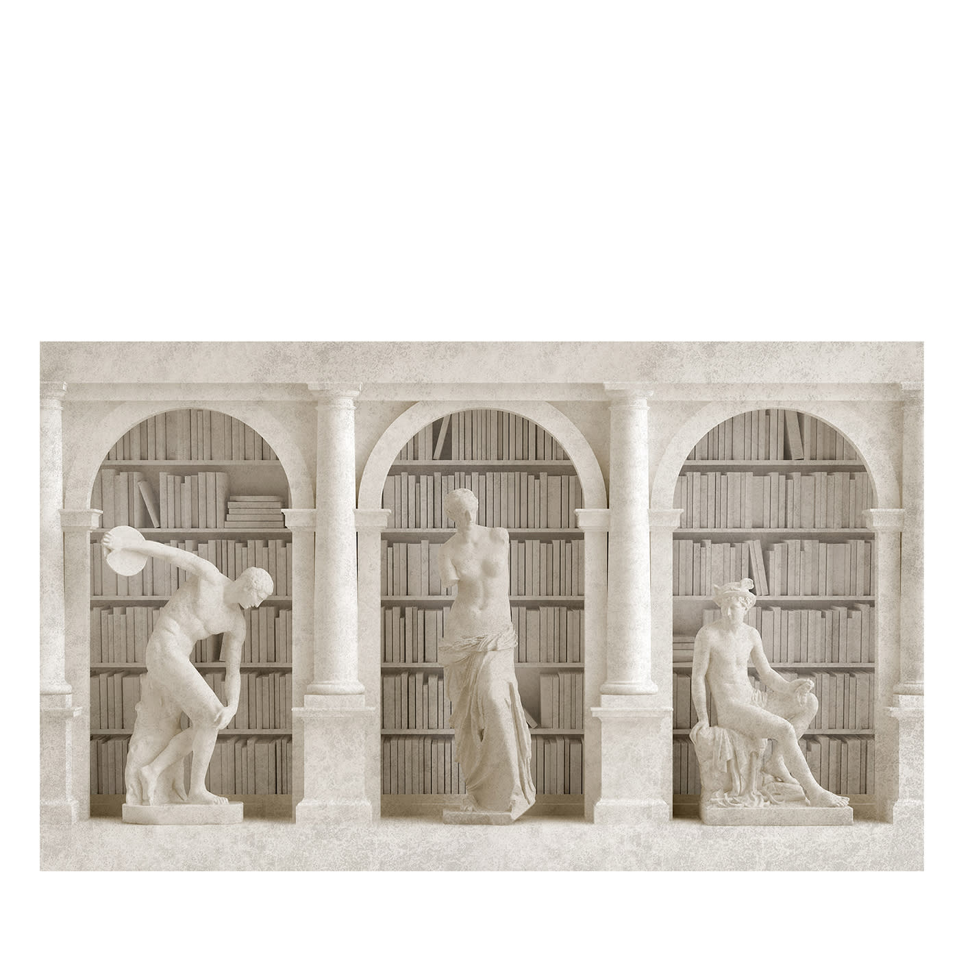 Beige marble statues textured wallpaper - Affreschi & Affreschi