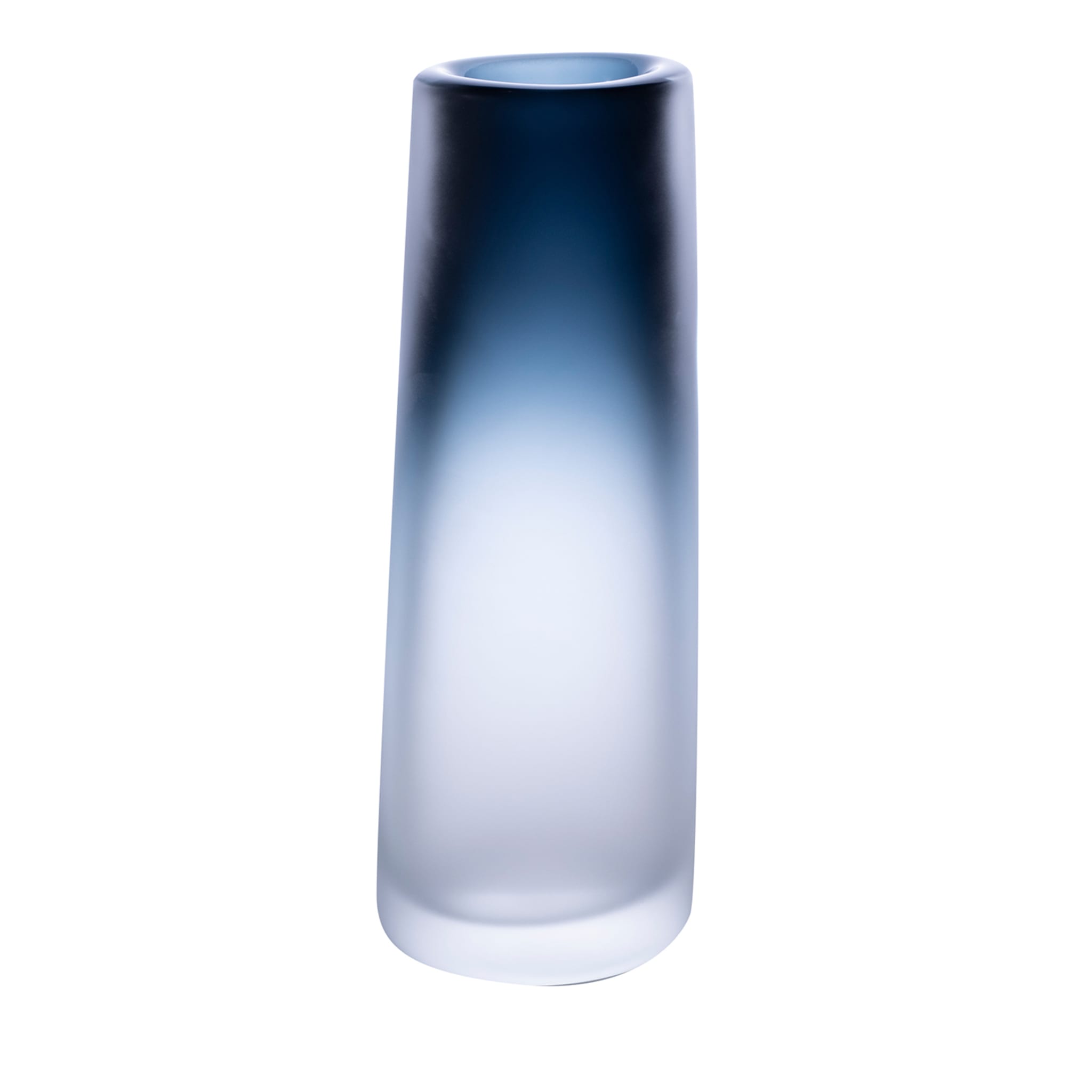 Cilindro Large Vase - Satin - Crystal/Blue - Main view