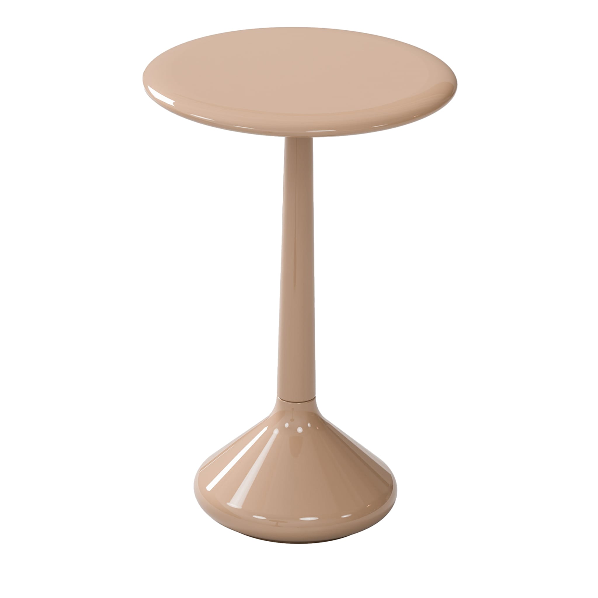 Glossy Laquered Cream Side Table - Main view