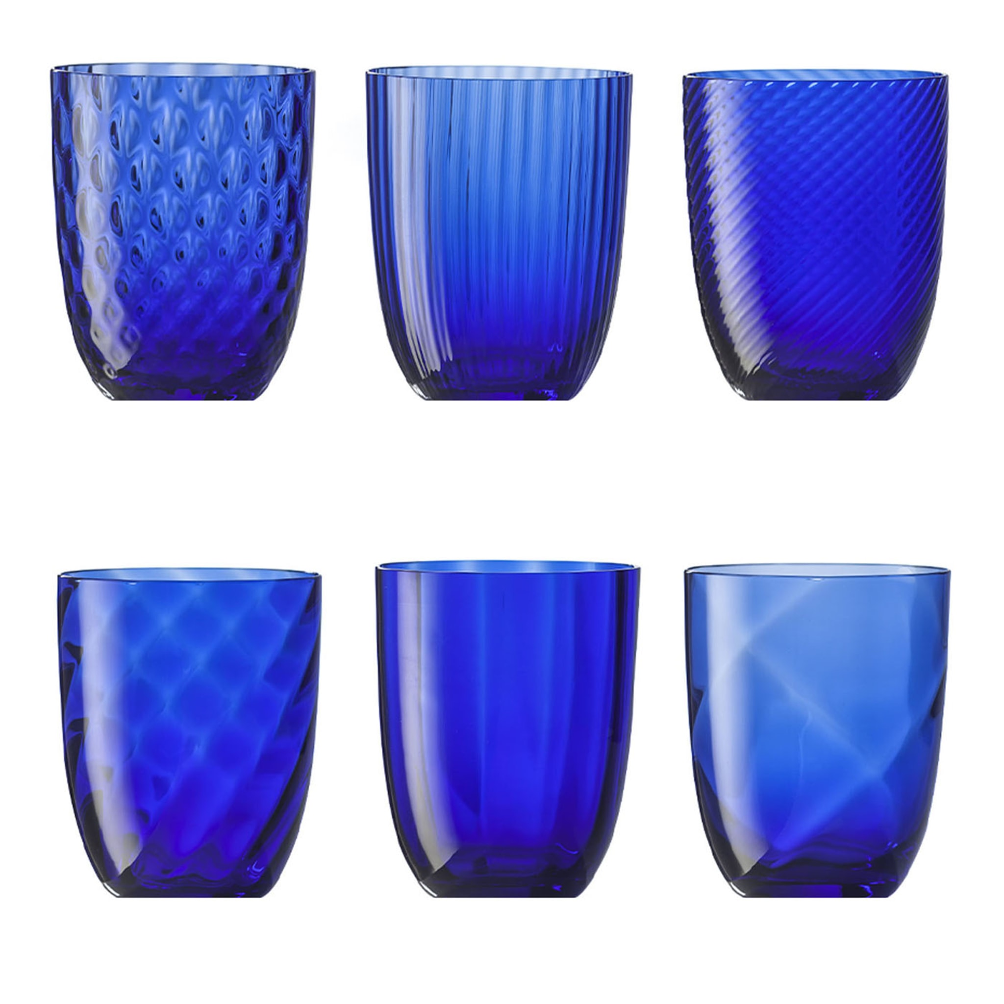Idra Blue Set of 6 Assorted Water Glasses - Main view