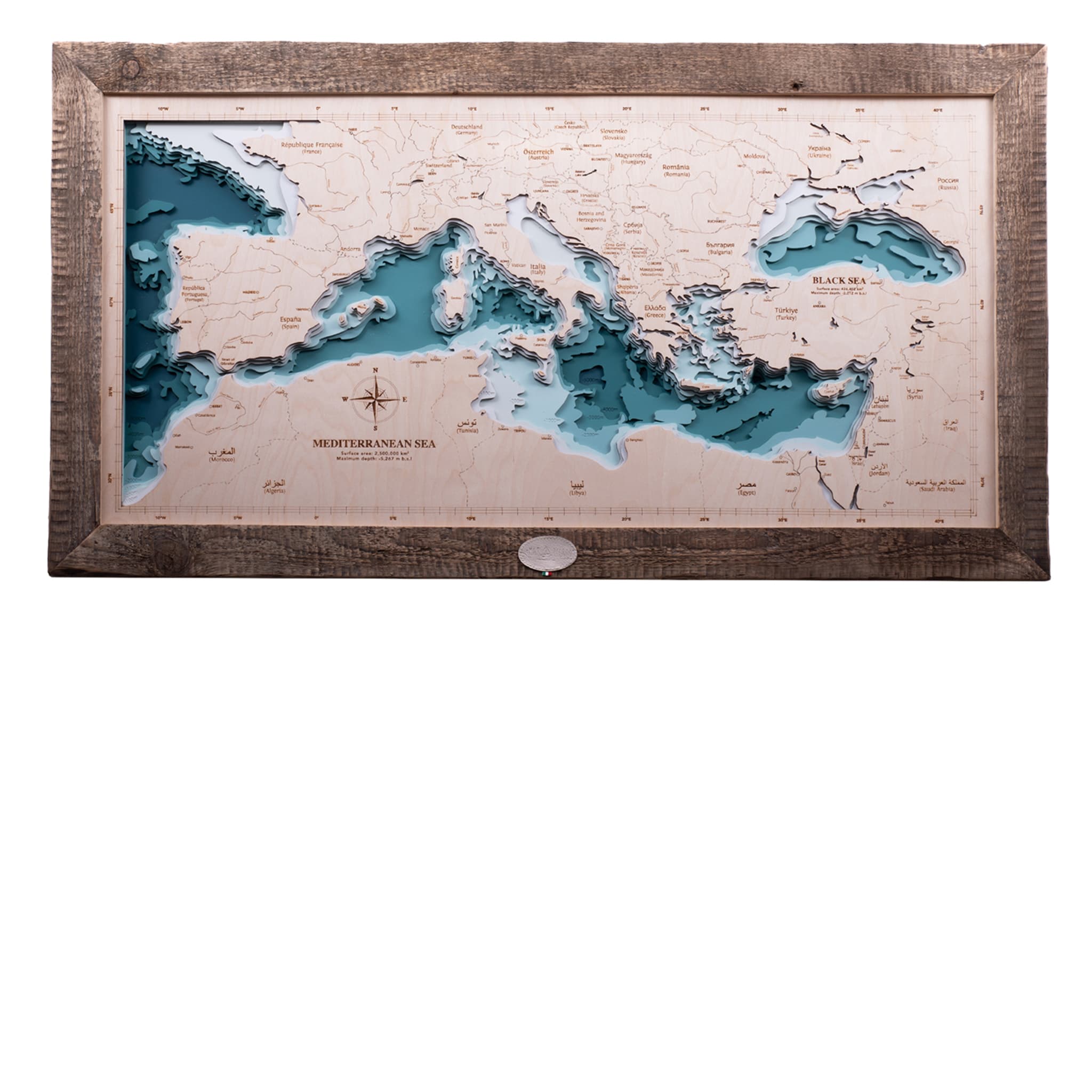 3D Mittelmeer Karte Bild - Hauptansicht