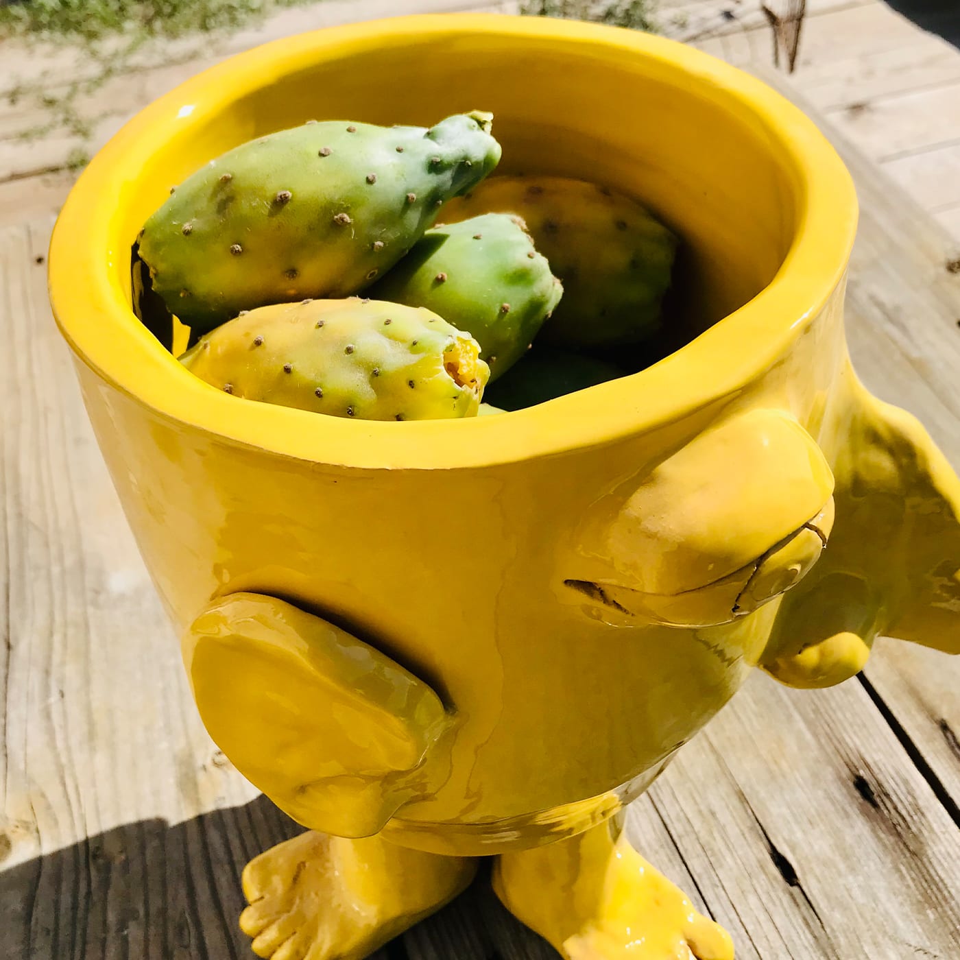 Walking Head Medium Yellow Flower Pot - Freaklab