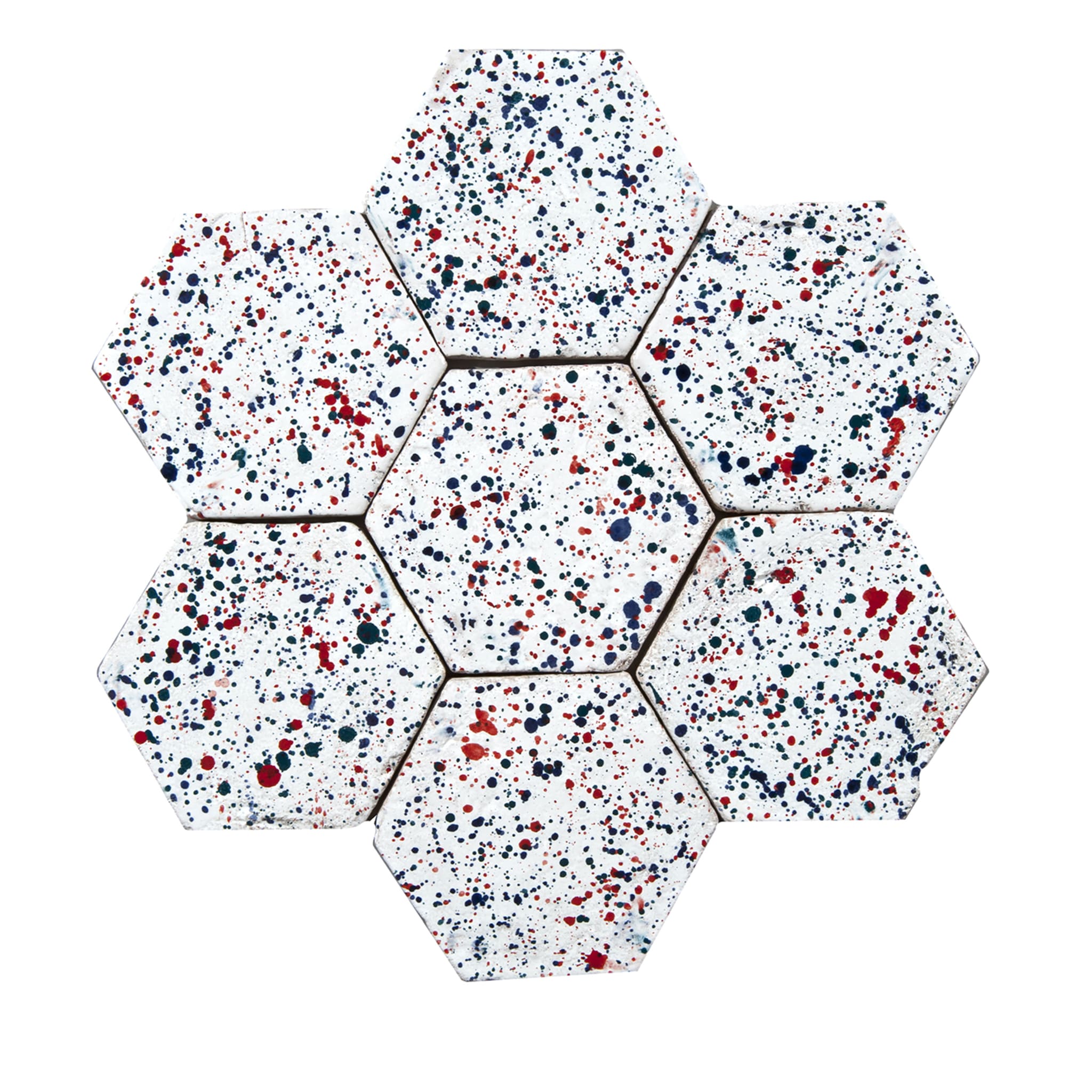 Panneau polychrome de 7 carreaux hexagonaux Schizzi - Vue principale