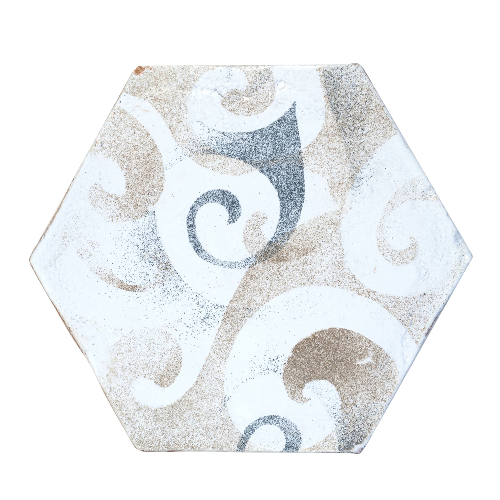 Barocco Jeu de 25 carreaux hexagonaux sable et fumée - Vue principale
