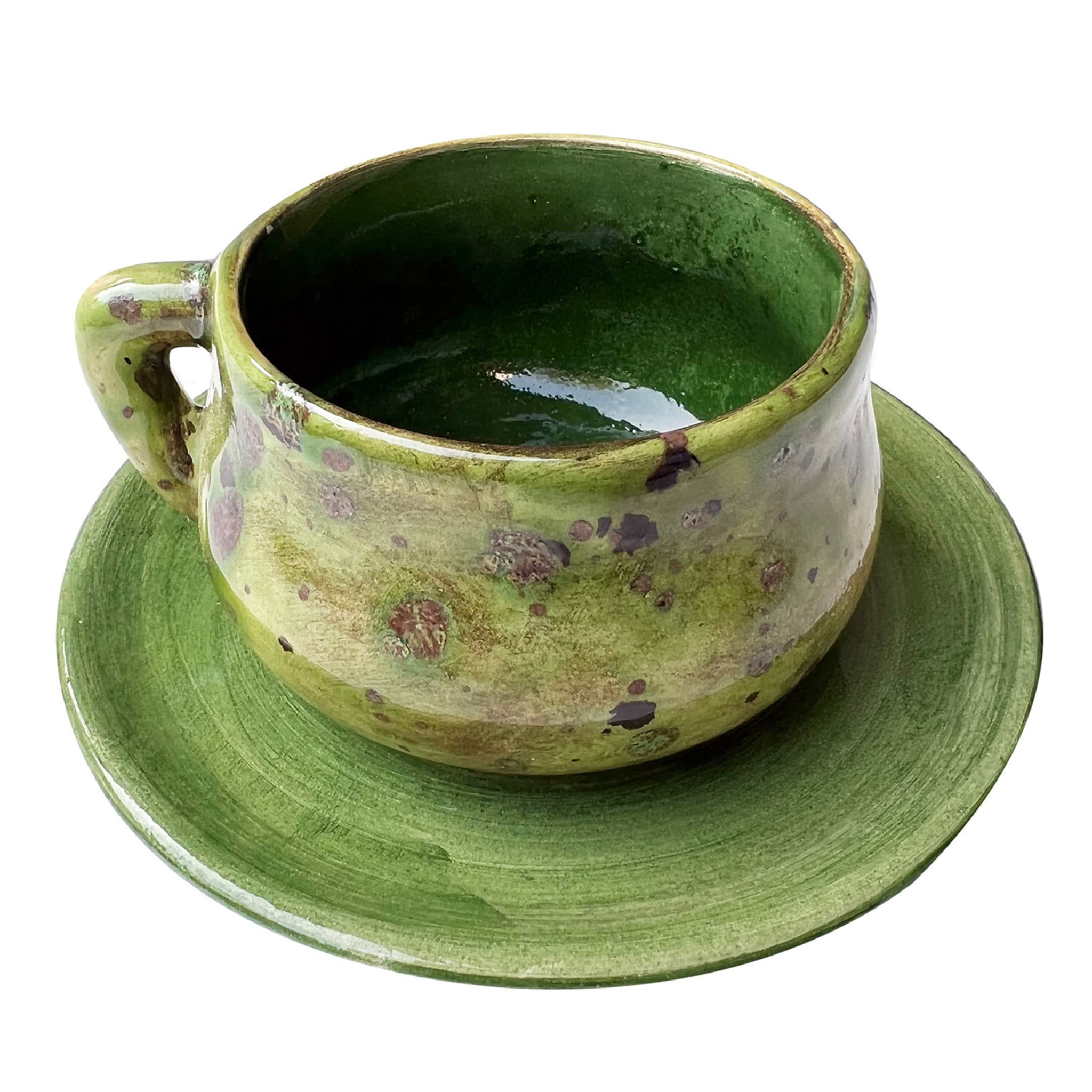 Pagoda Green Espresso Cup with Saucer - Main view