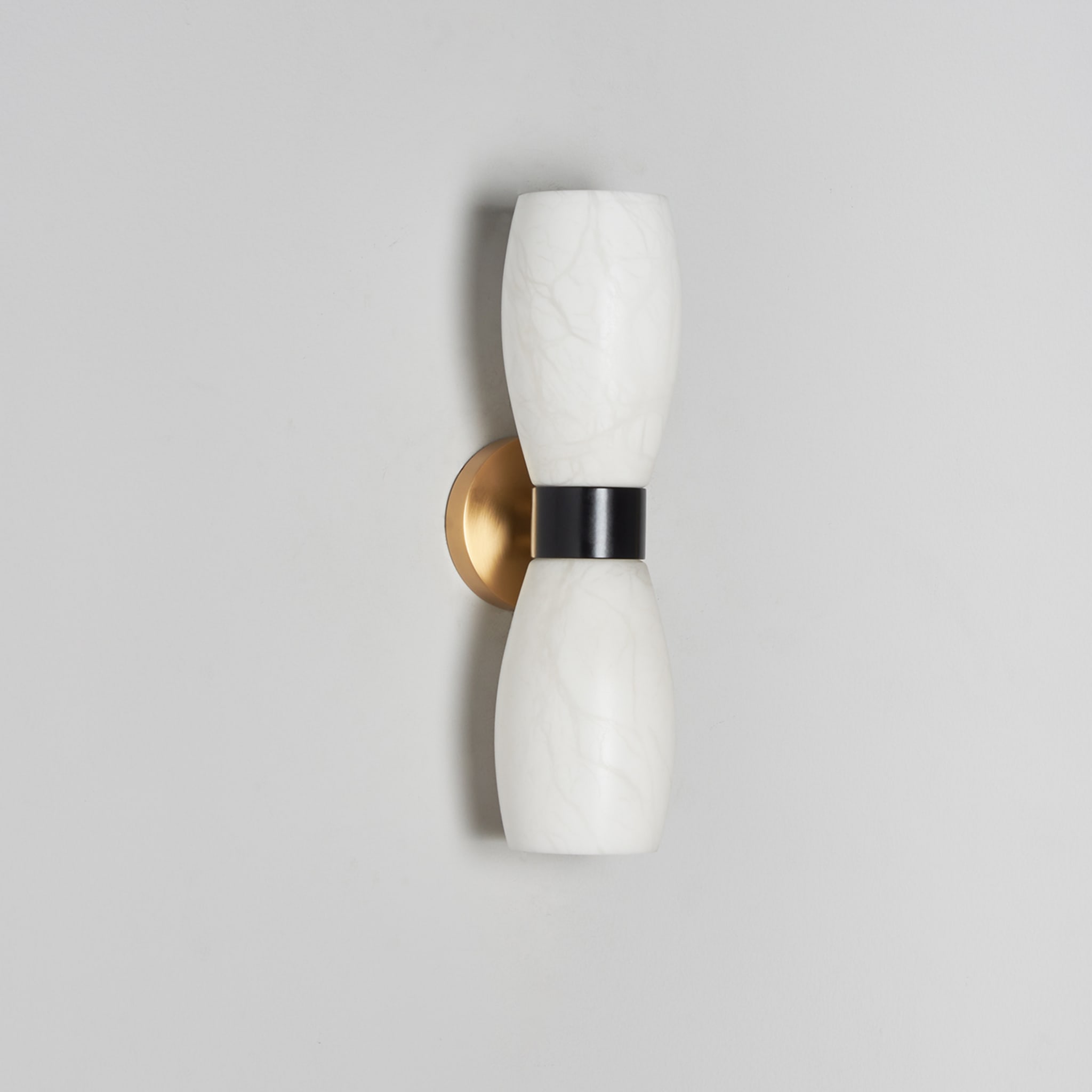 "Demetra" Wall Sconce in Satin French Gold, Mat Balck and Alabaster - Alternative view 2