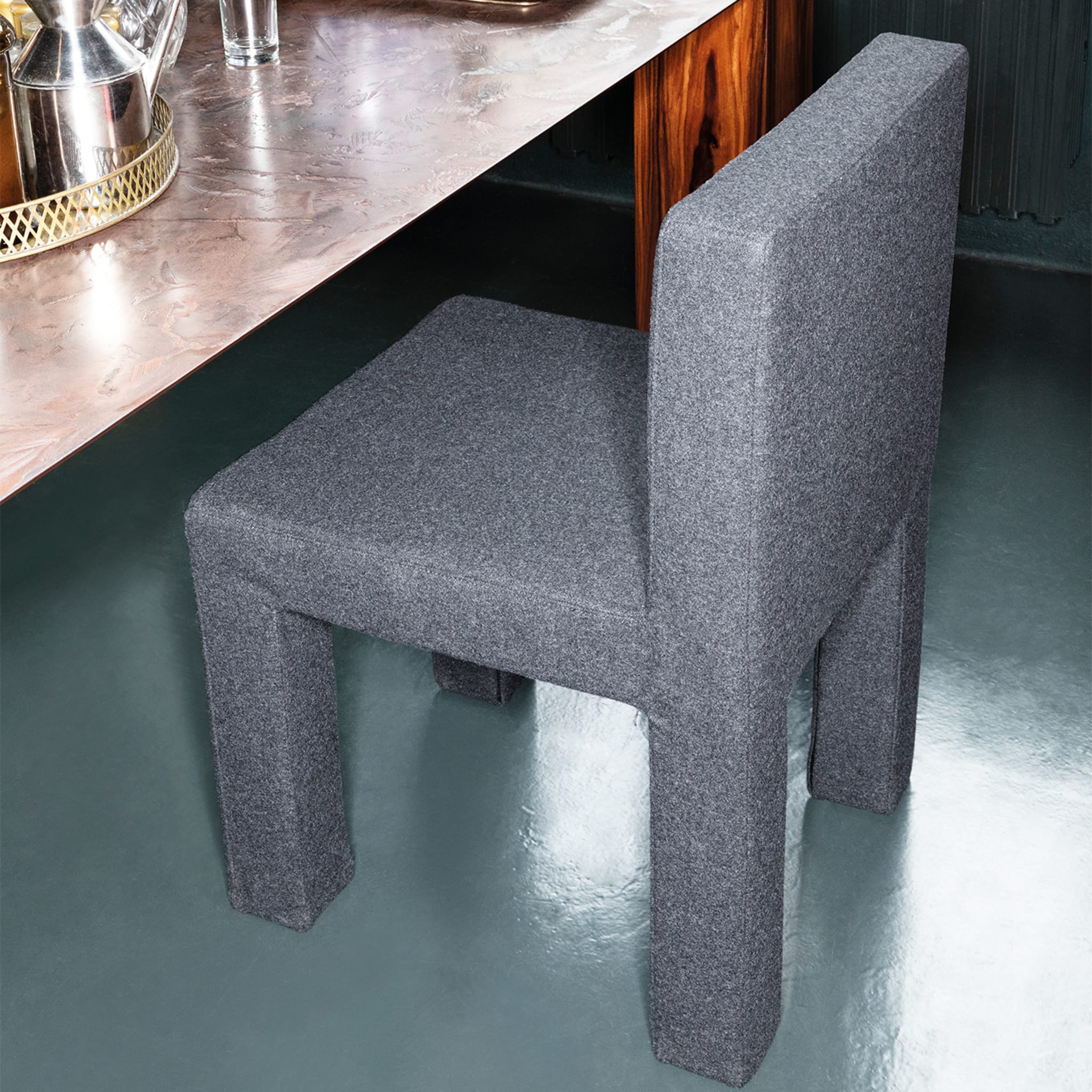 Quadrata Grauer Stuhl von Dainelli Studio - Alternative Ansicht 5