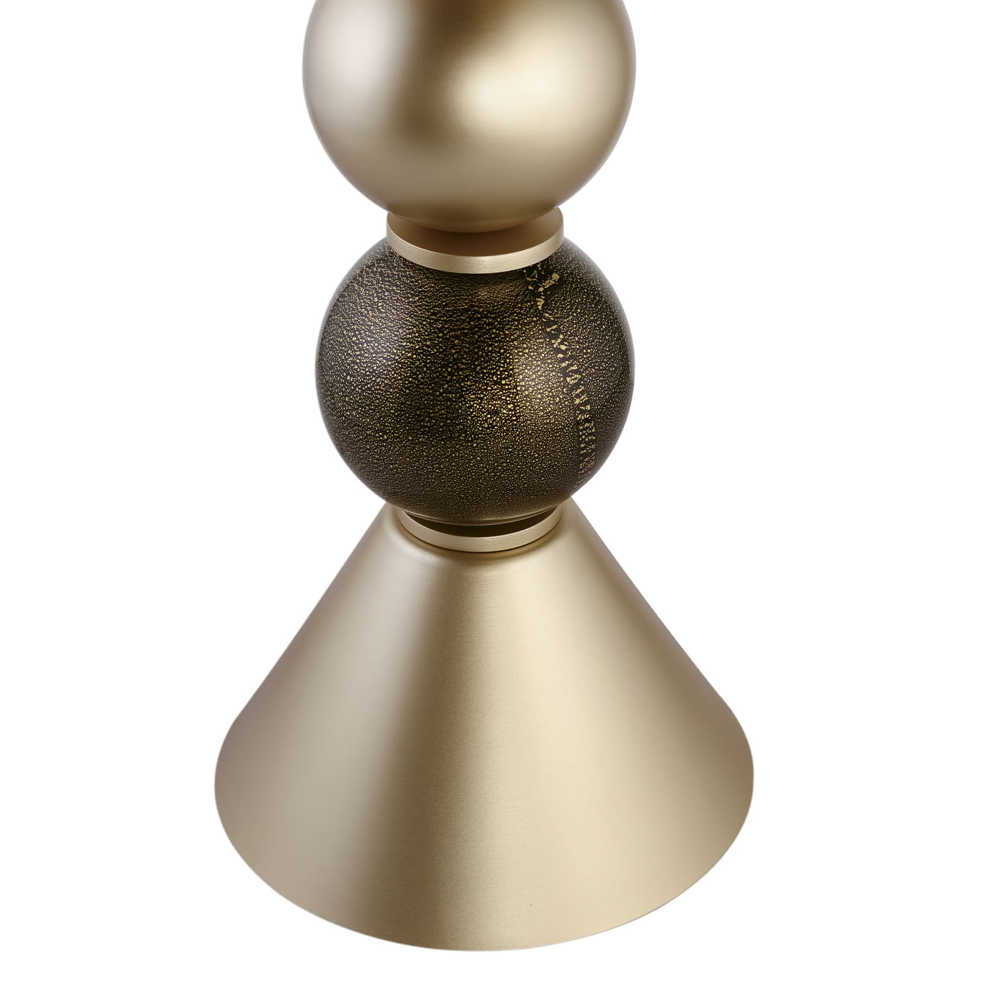 Black And Gold Murano Glass Cone Table Lamp  - Alternative view 1