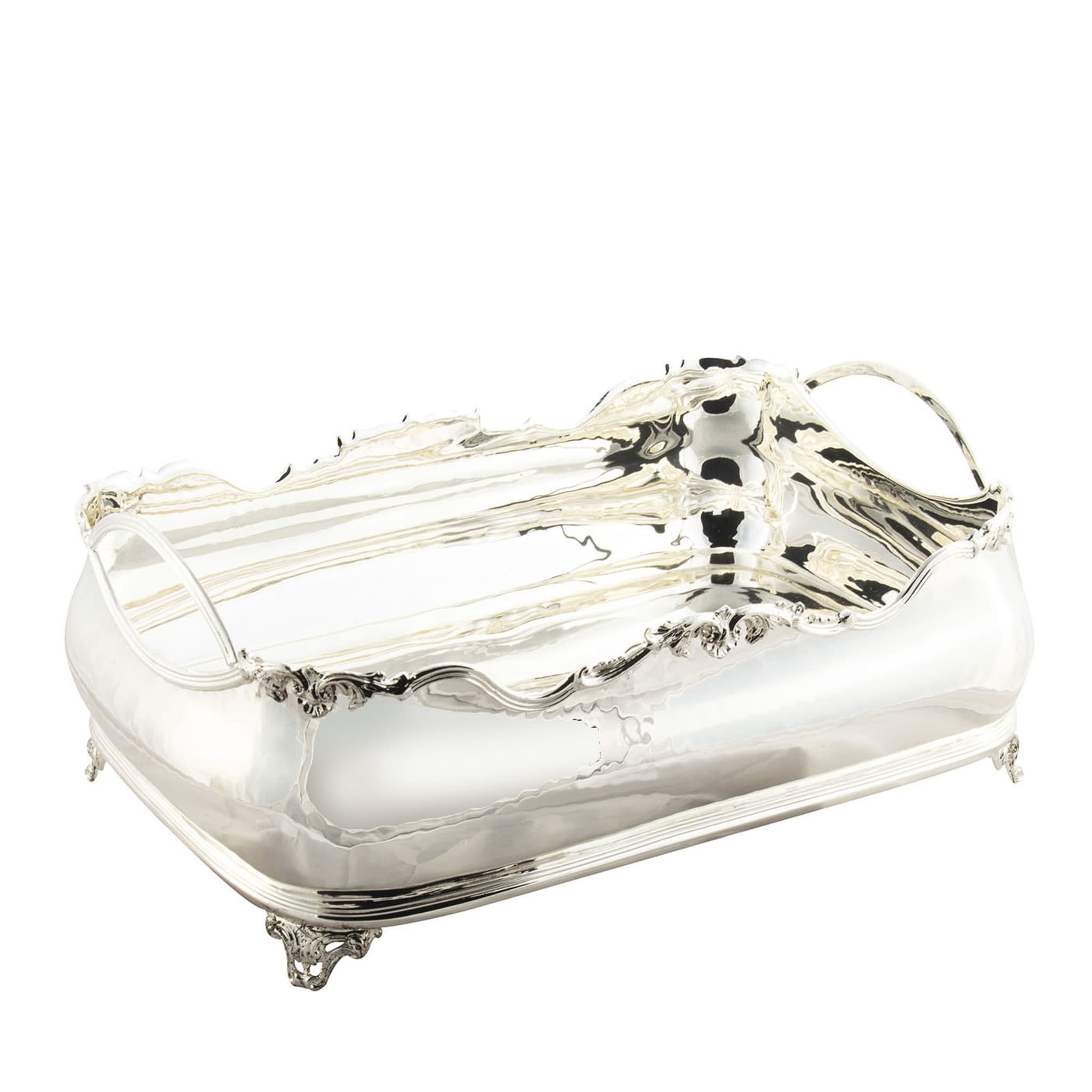 Classic-Style Rectangular Footed Silver Centerpiece Bowl - Main view
