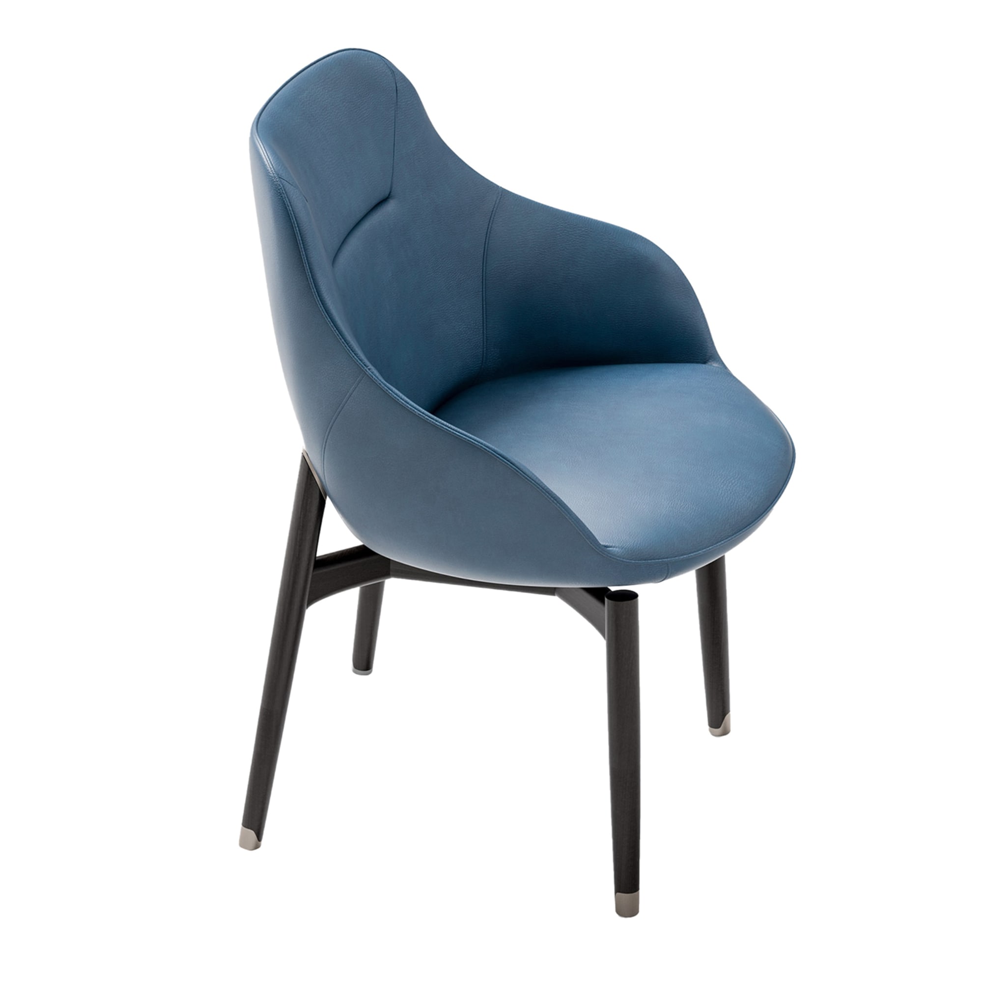 Chaise en cuir bleu - Vue principale