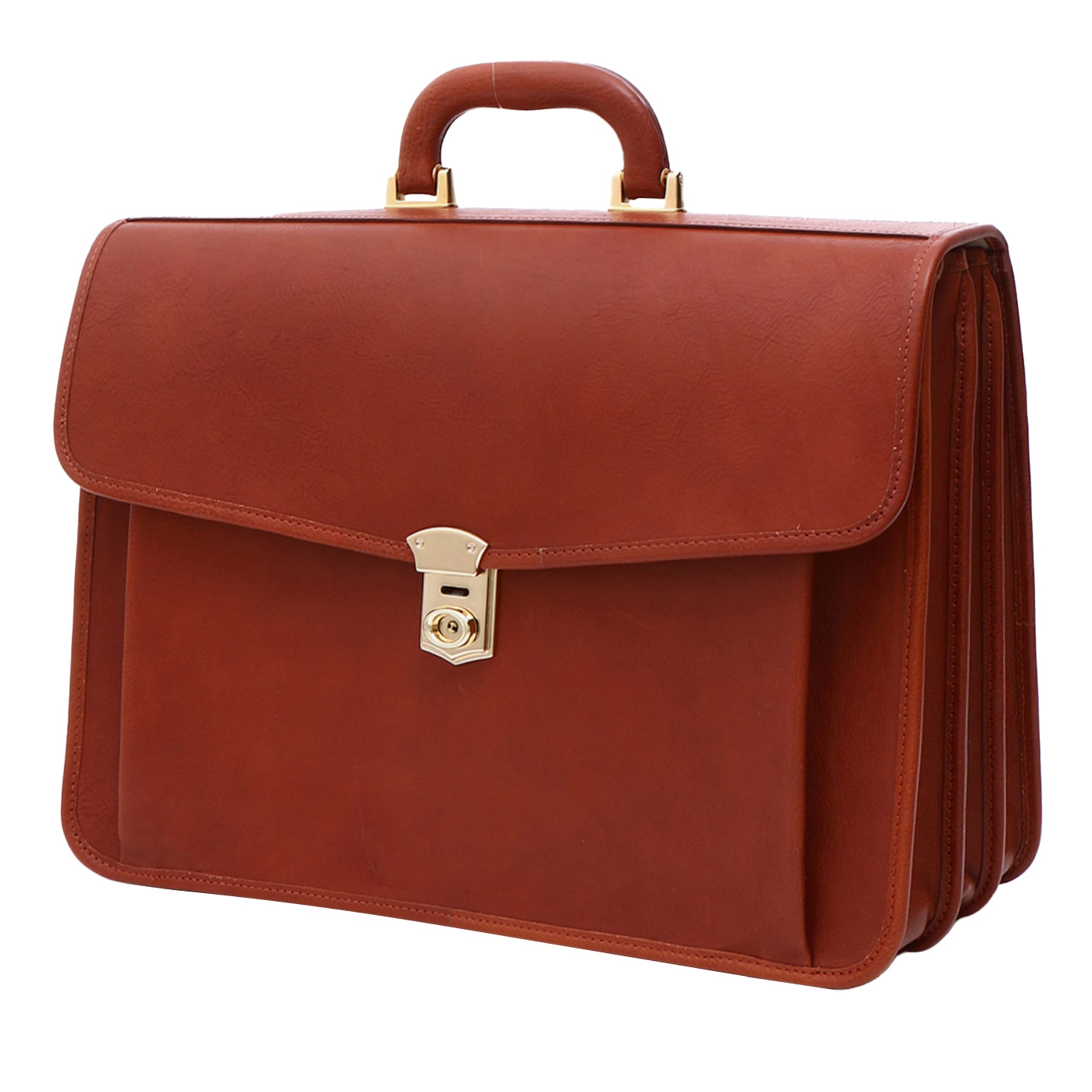 Classic Light Brown Briefcase - Main view