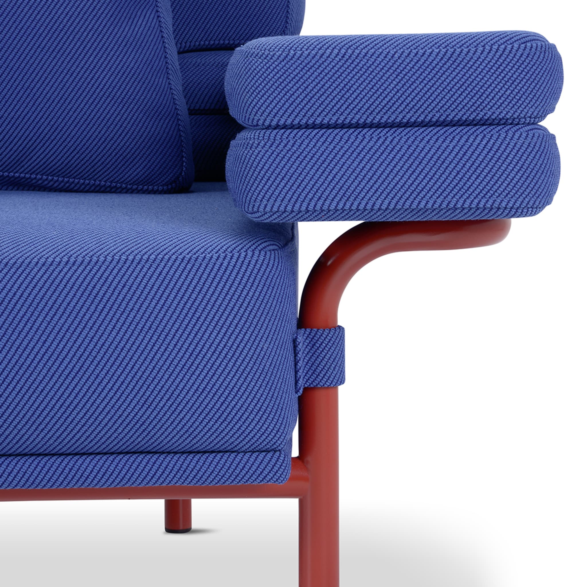Leo 2-Seater Blue & Red Sofa by Daria Zinovatnaya - Alternative view 2