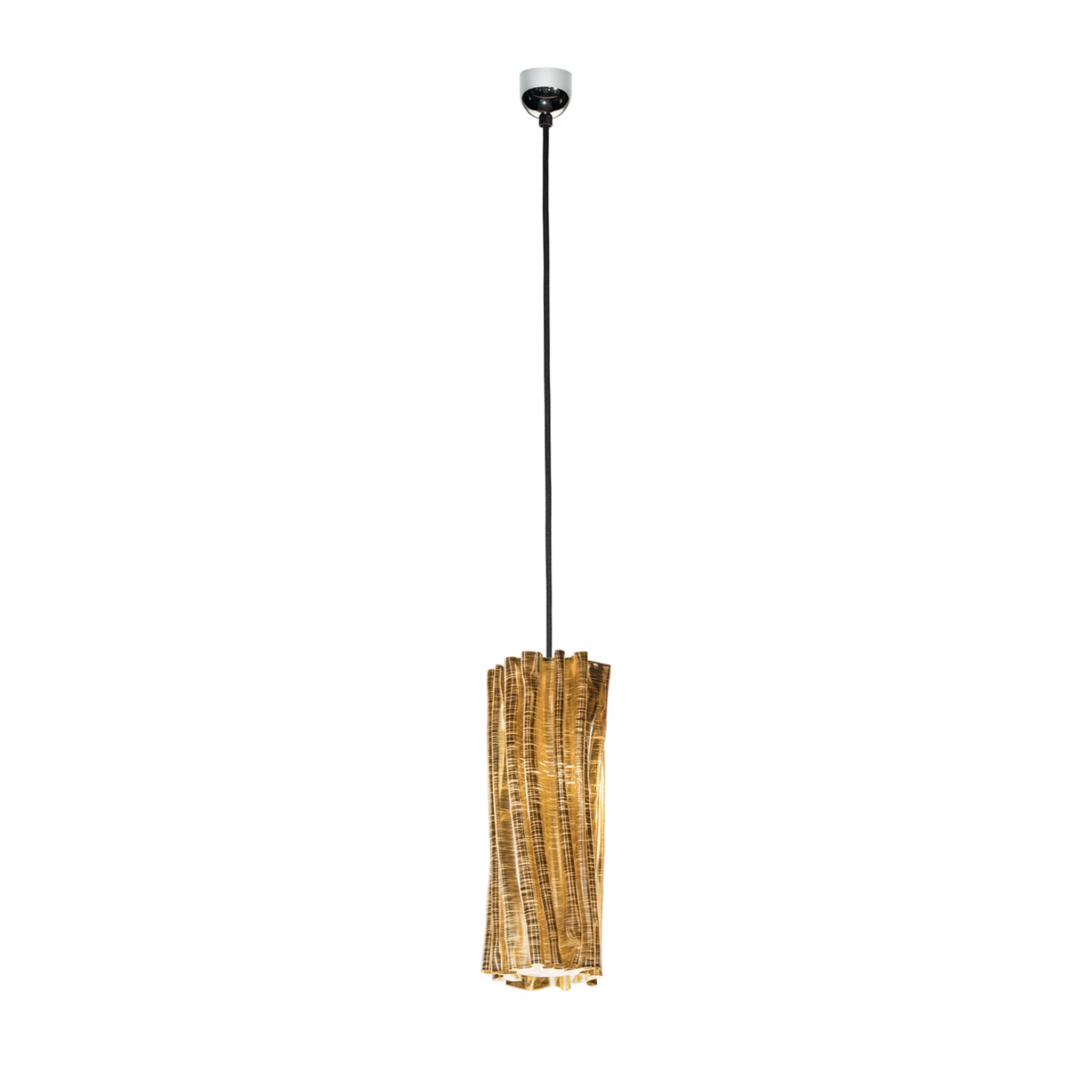 Accordéon Vertical Gold Suspension Lamp by Marc Sadler - Vue principale