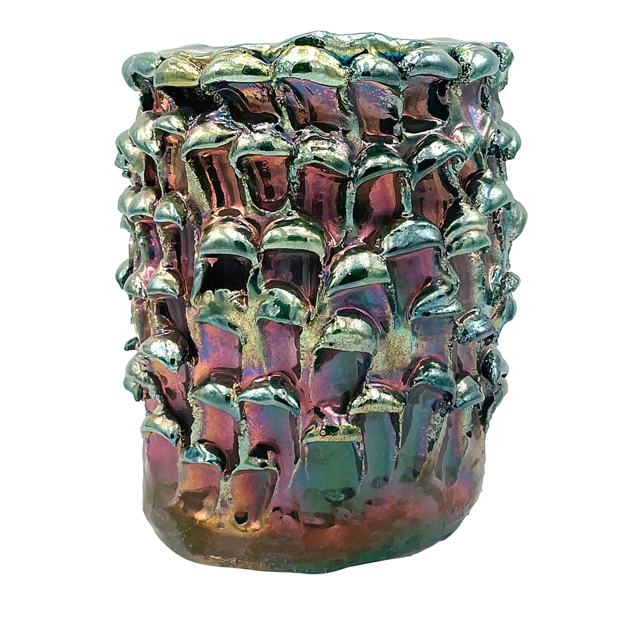 Onda Iridescent Metallic Raku Vase #9 - Main view