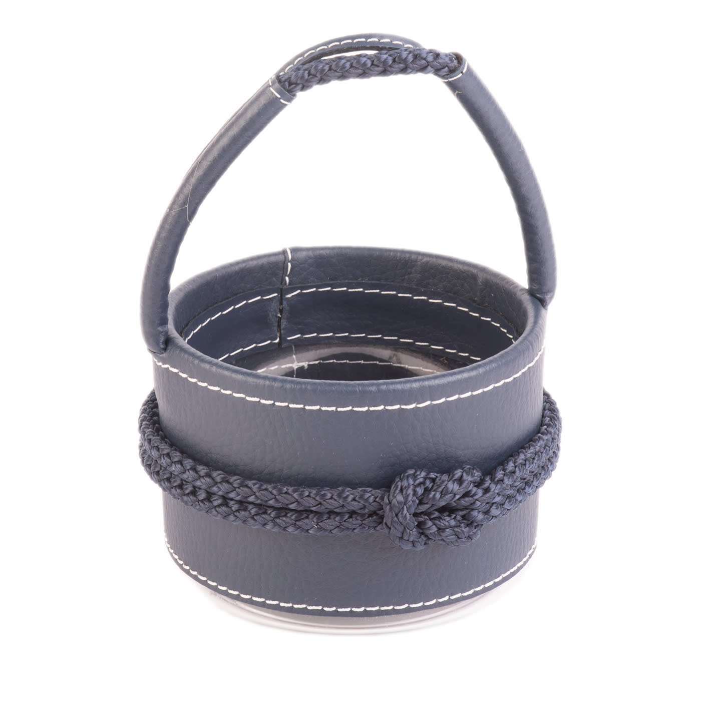 Gray Eco-Leather Teaspoon Basket with Rope Inserts - Marricreo