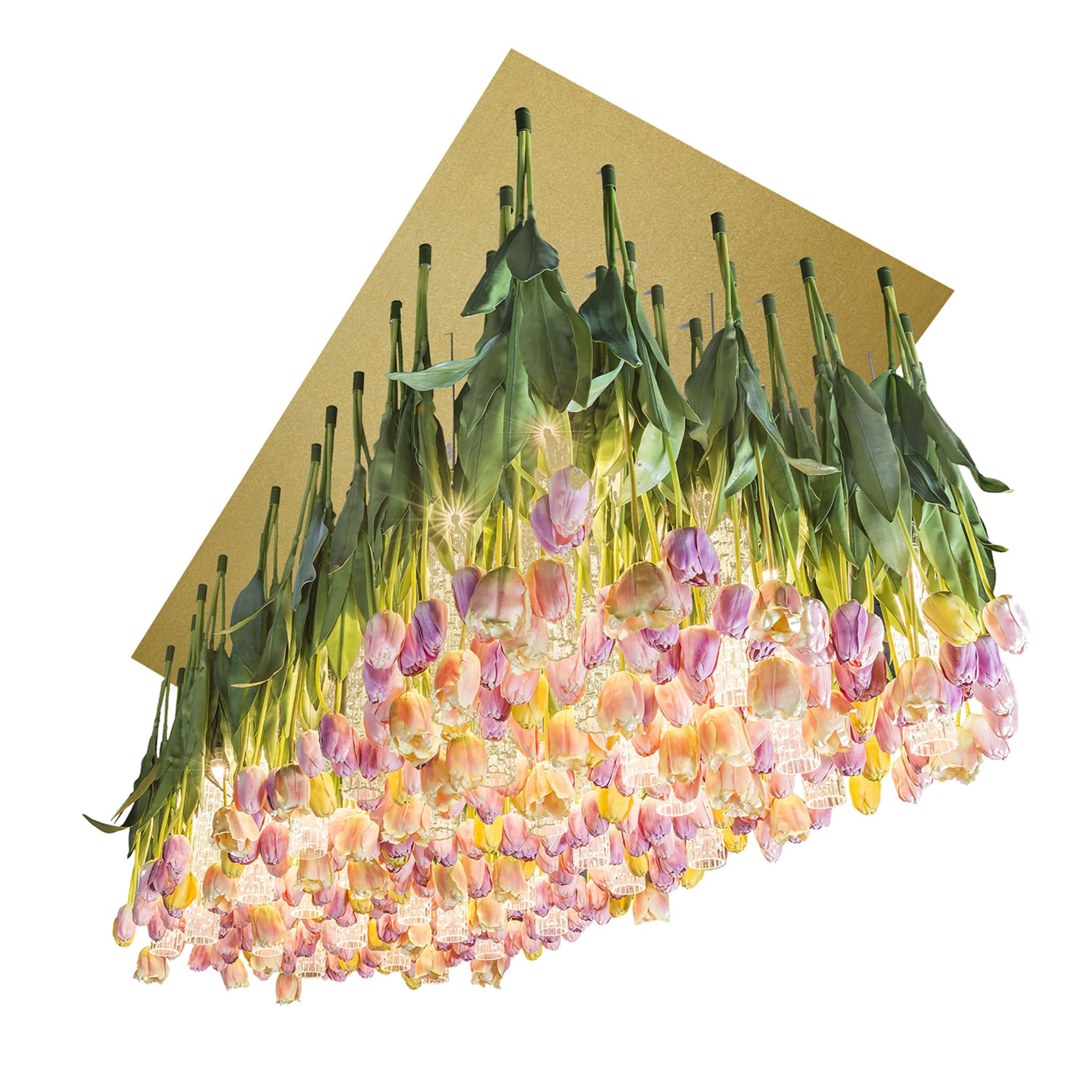 Flower Power Lámpara de araña policromada de 22 luces - Vista principal