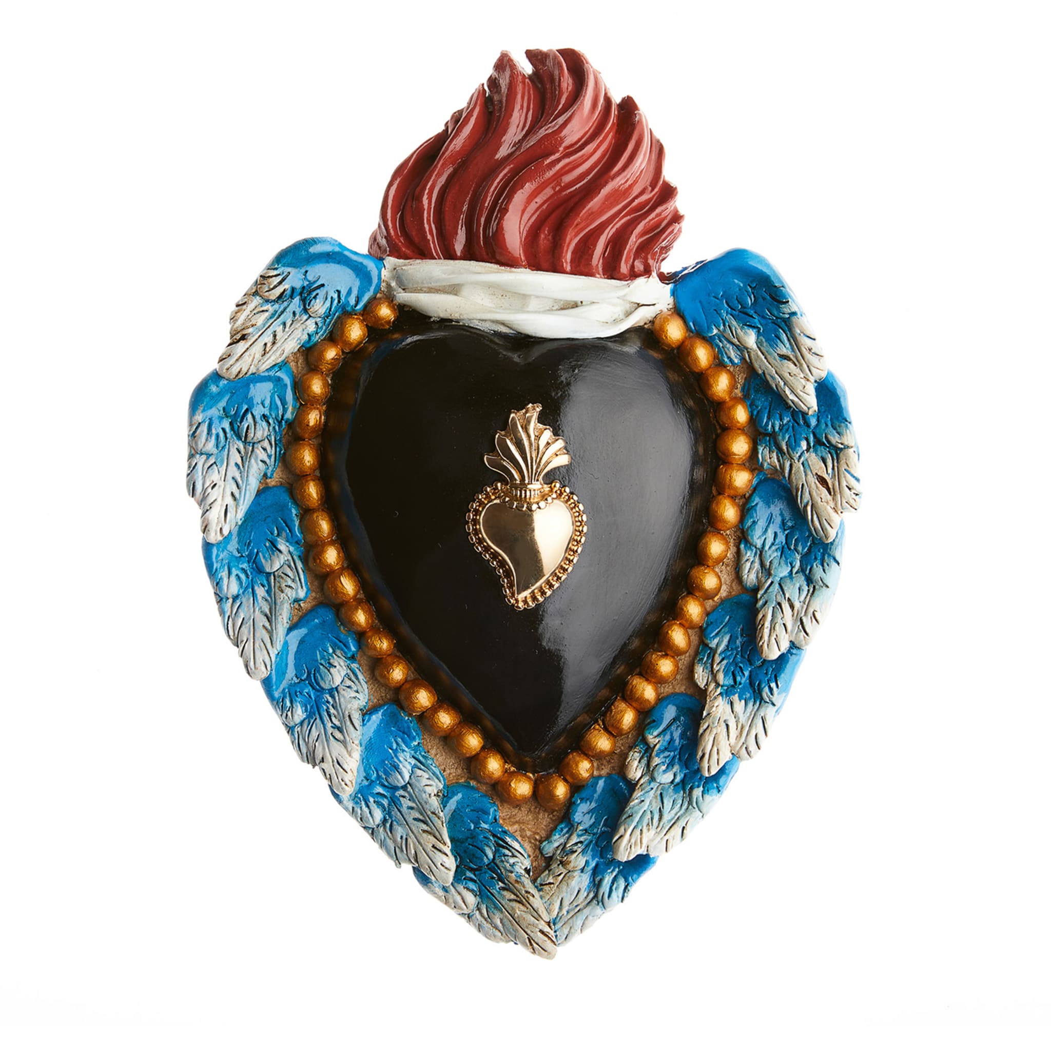 POP HEART BLACK AND BLUE CERAMIC HEART - Main view