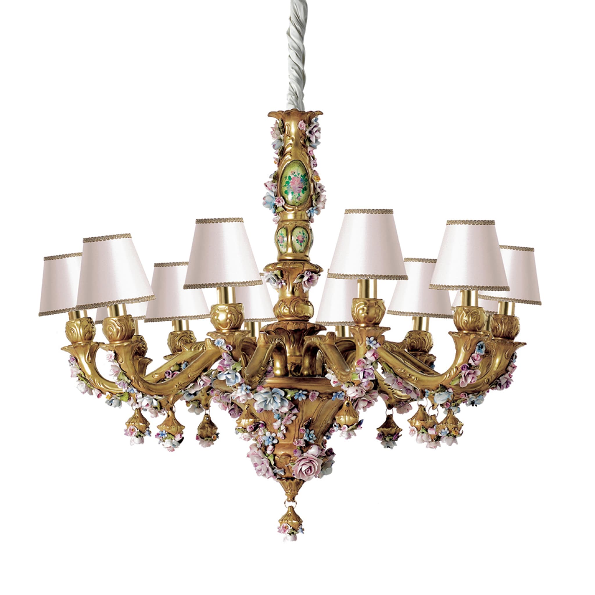 Flowery 12-Light Gold Chandelier  - Main view