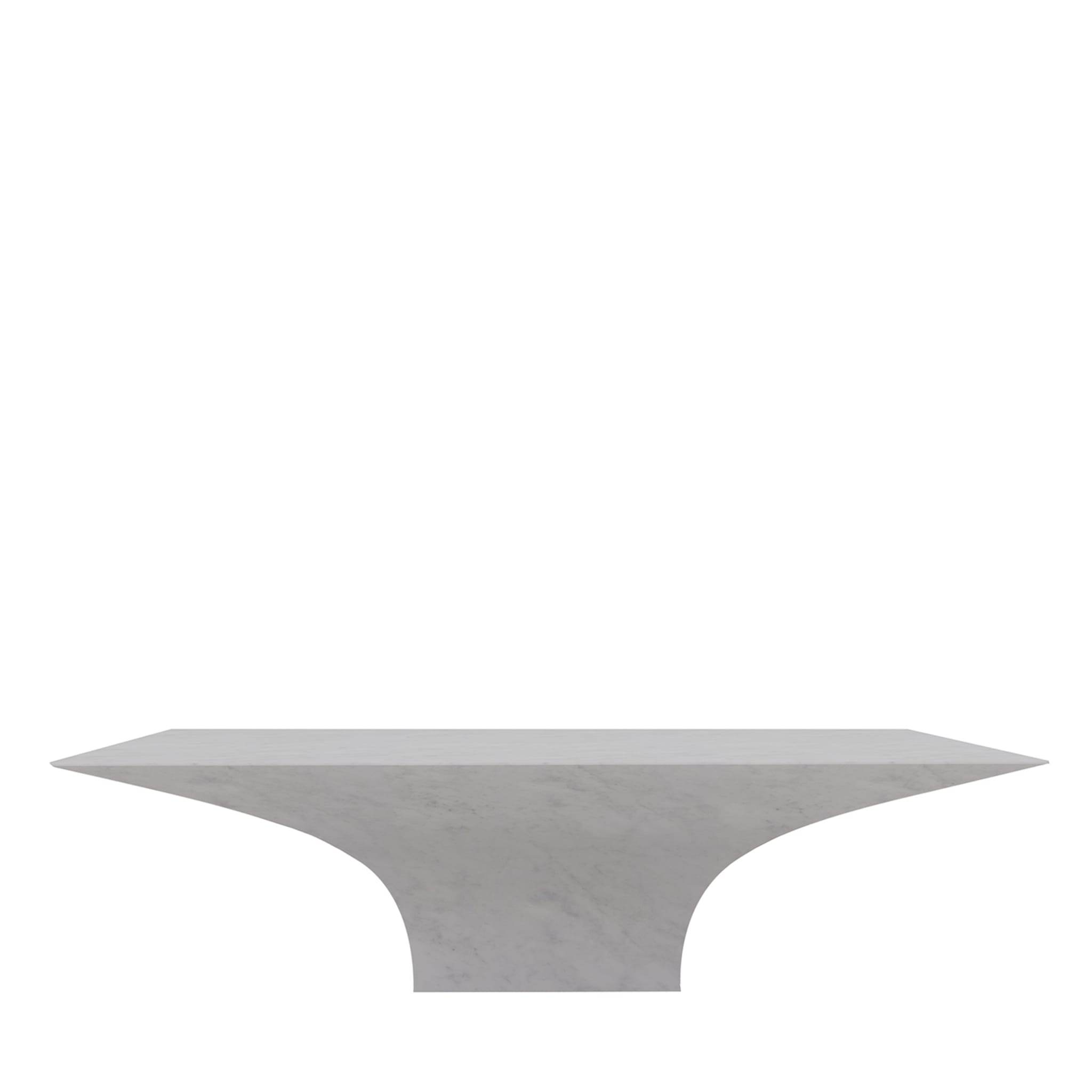 Tavolino rettangolare Sicorace in bianco di Carrara - Vista principale