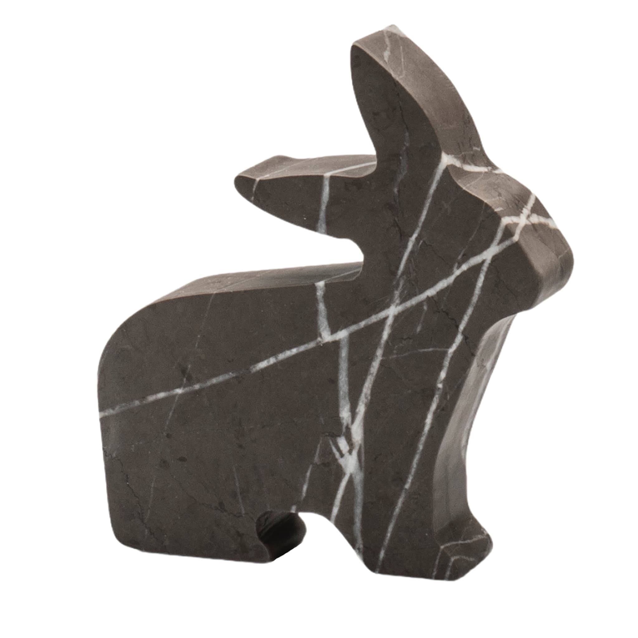 Petite statuette grise de Coniglio par Alessandra Grasso - Vue principale