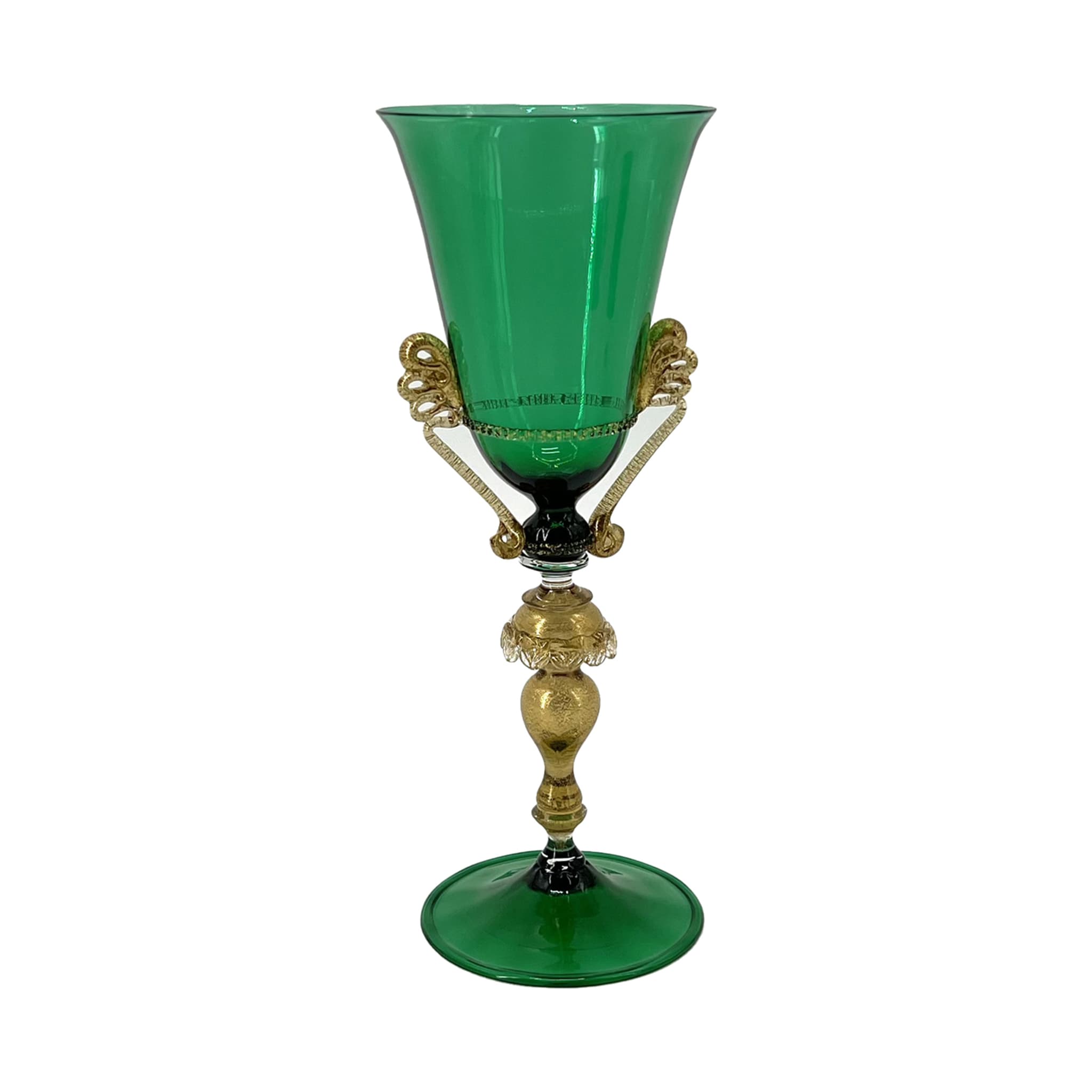 Tipetto Green & Golden Stemmed Glass #1 - Alternative view 2