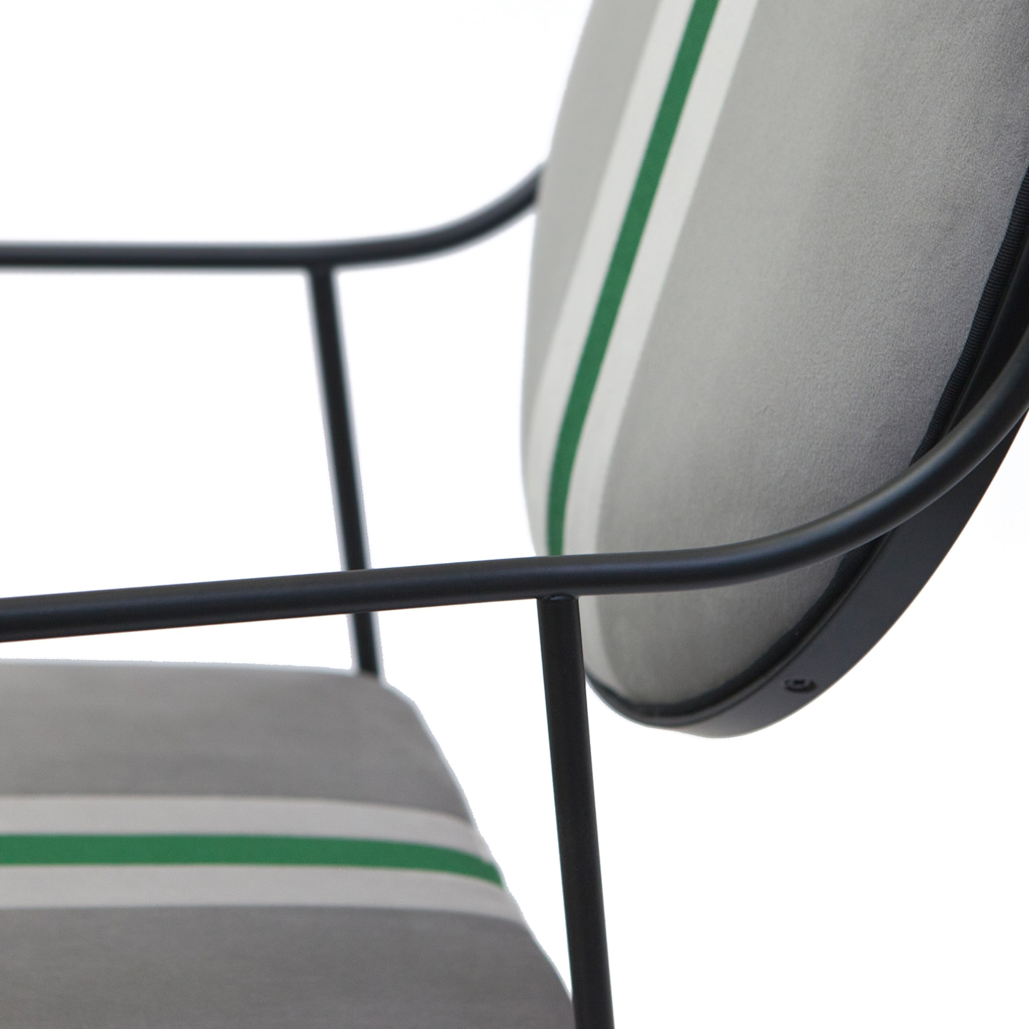 Set of 2 Luigina Guccio Grey and Green Striped Chair - Alternative view 5