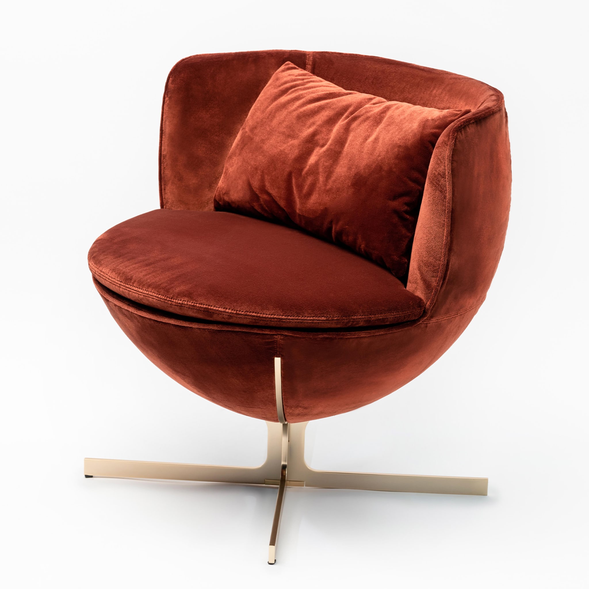 Calice Red Velvet Armchair by Patrick Norguet - Alternative view 1