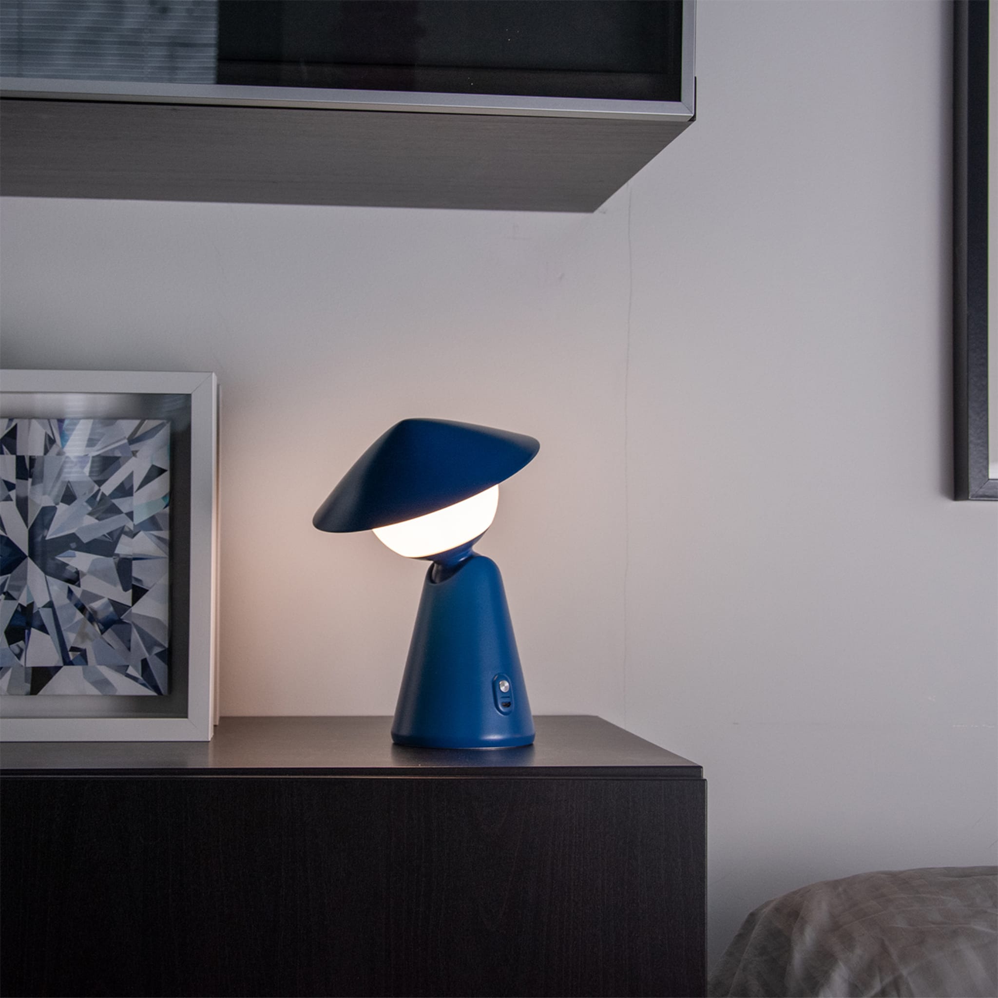 Lampe à poser rechargeable Puddy Blue par Albore Design - Vue alternative 1