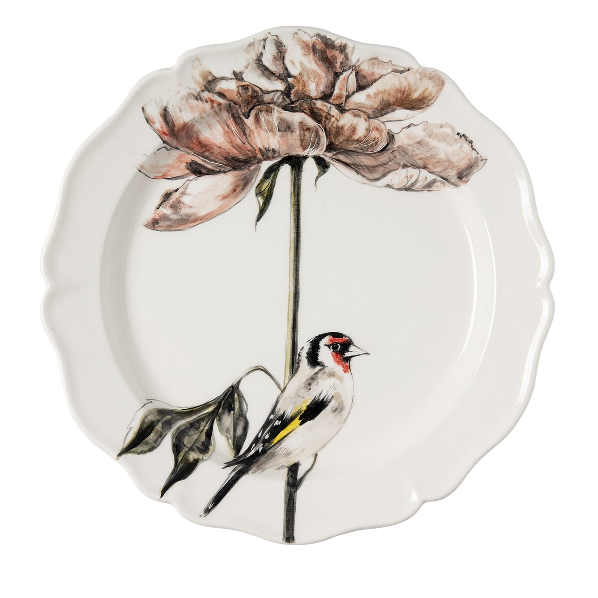 My Little Goldfinch A Round Polychrome Dinner Plate - Main view