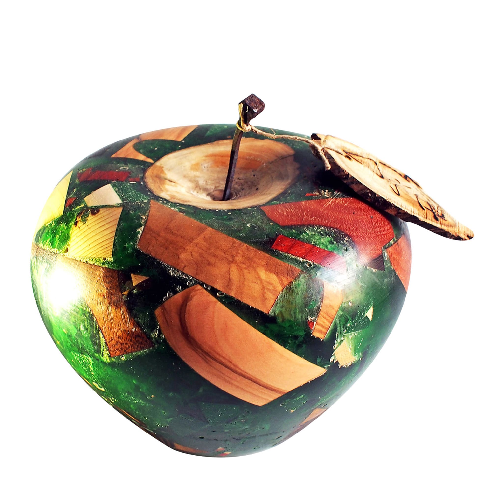 Manzana de resina y madera - Vista principal