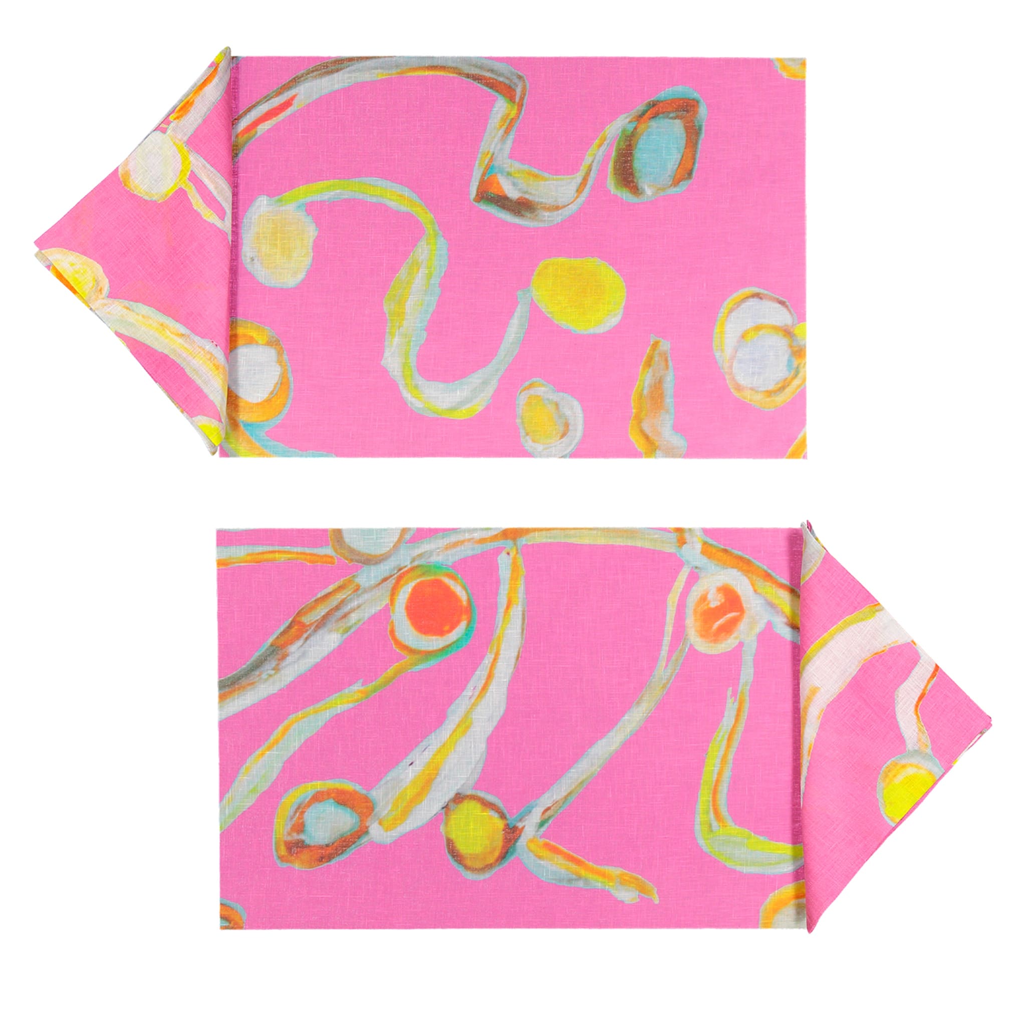 Set of 2 Light Flux Placemats and napkins in pink - Main view