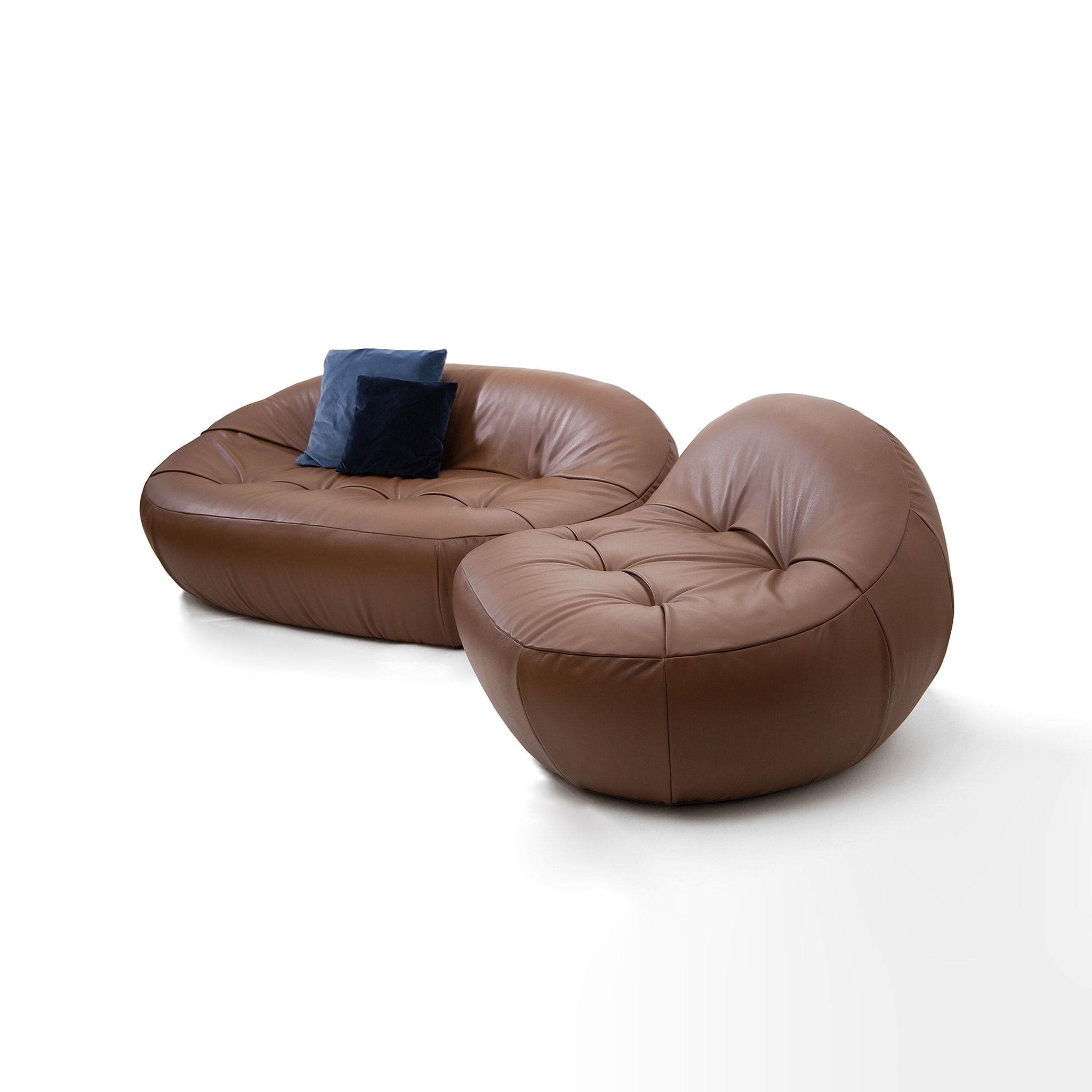 Plumpstones 200/130 Leather Sofa and Armchair - Alternative view 1