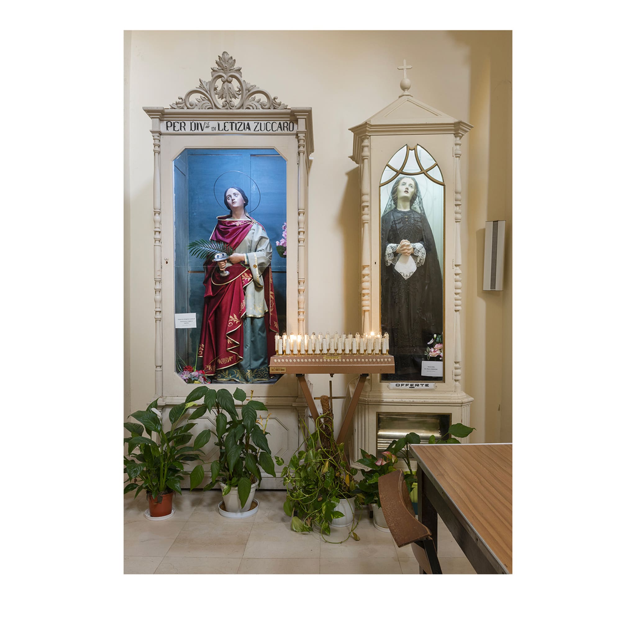 Statues of Saint Lucia and of the Virgin Mary Photographic Print - Main view