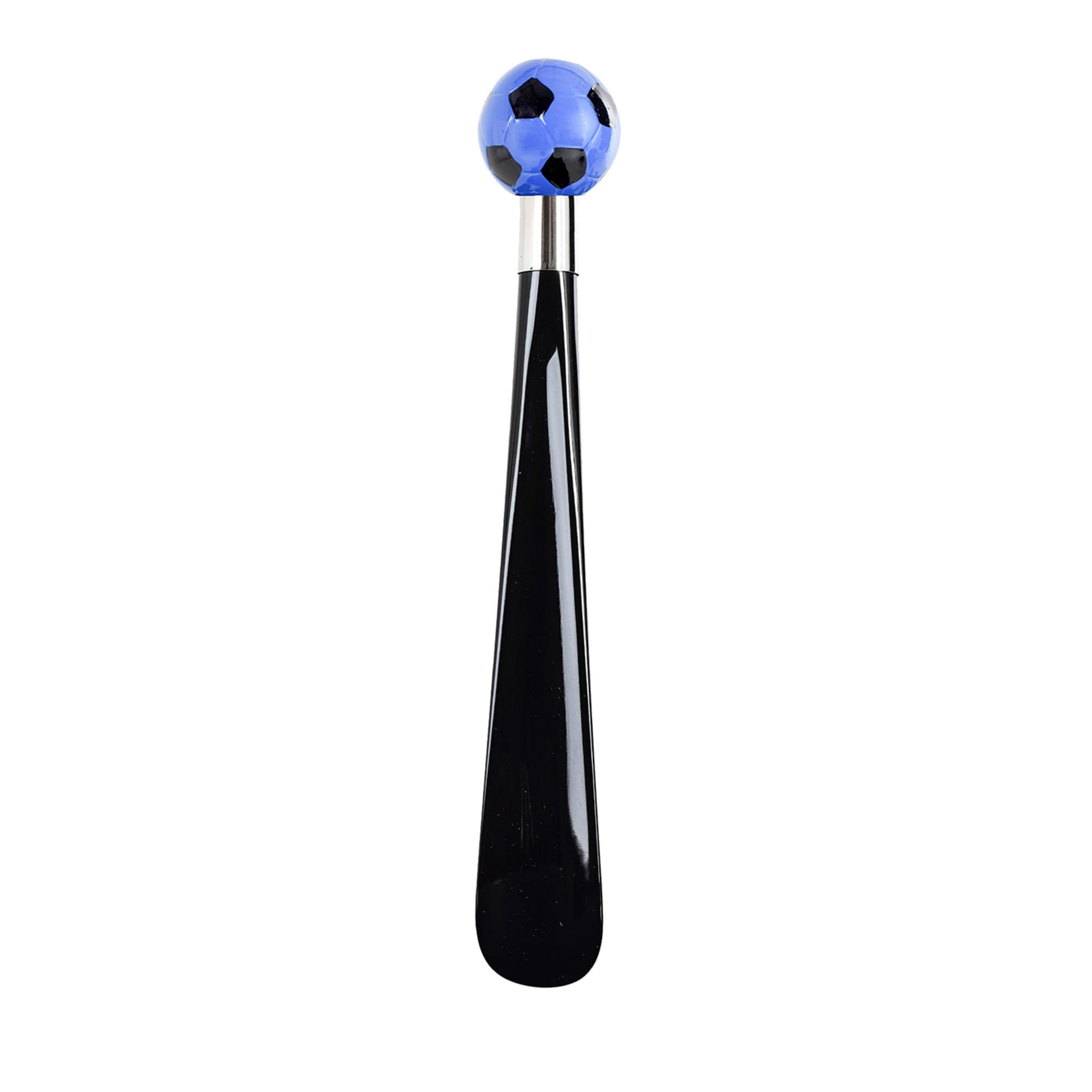 Calcio Small Black & Blue Decorated Shoehorn - Main view