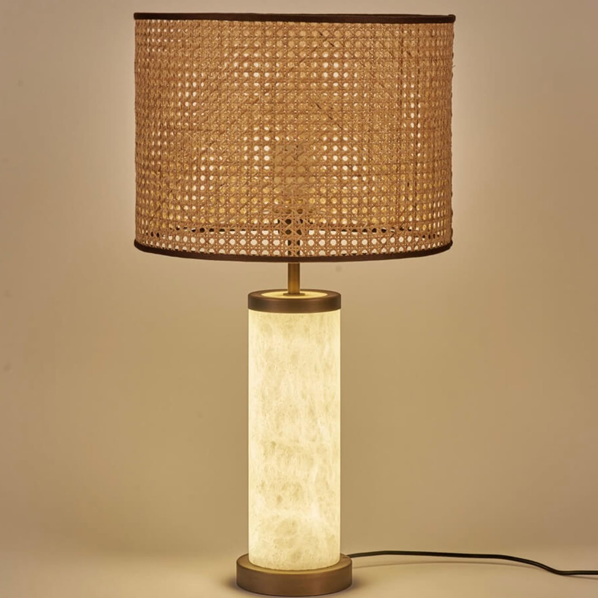 Backlit Alabaster "Hortensia" Table Lamp - Alternative view 2