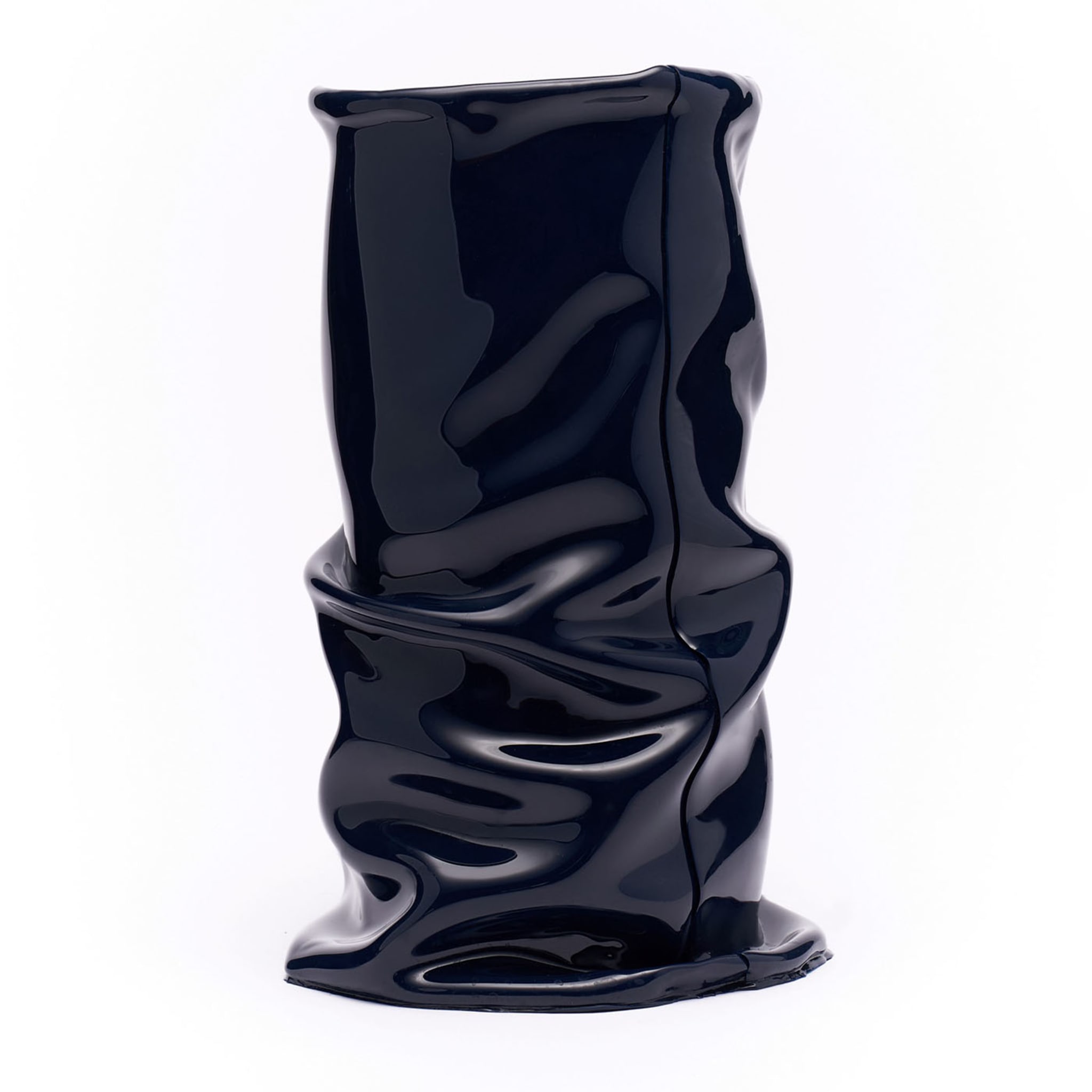 Venere Medium Pleated Black Vase - Alternative view 1