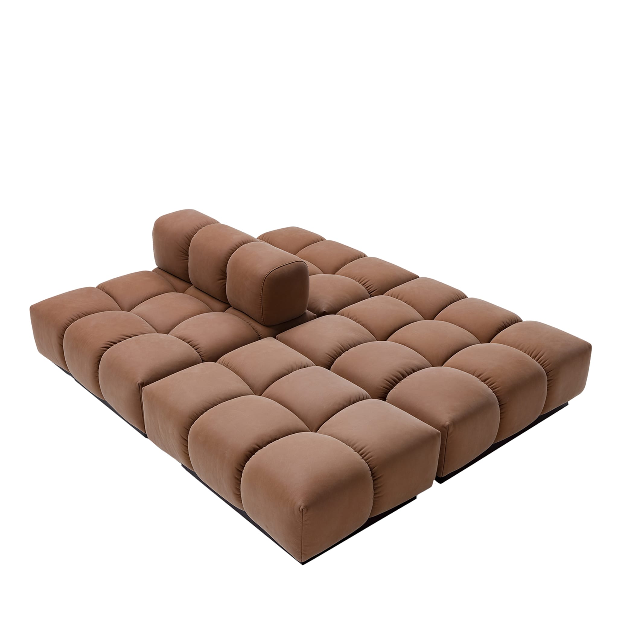 Sofá Sacai de 4 módulos de cuero marrón - Vista principal