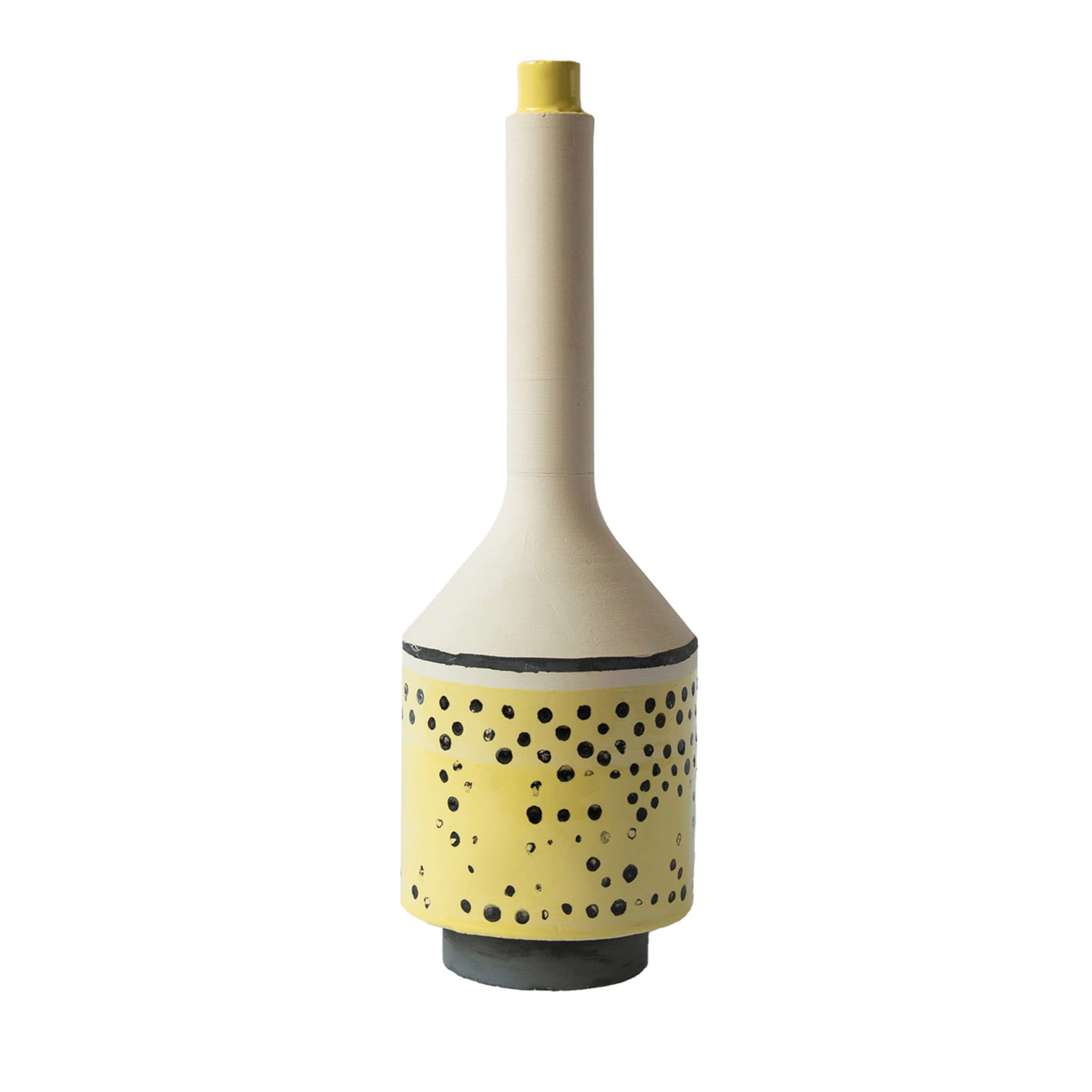 La Gialla Gelb-Schwarz Einstielige Vase - Hauptansicht