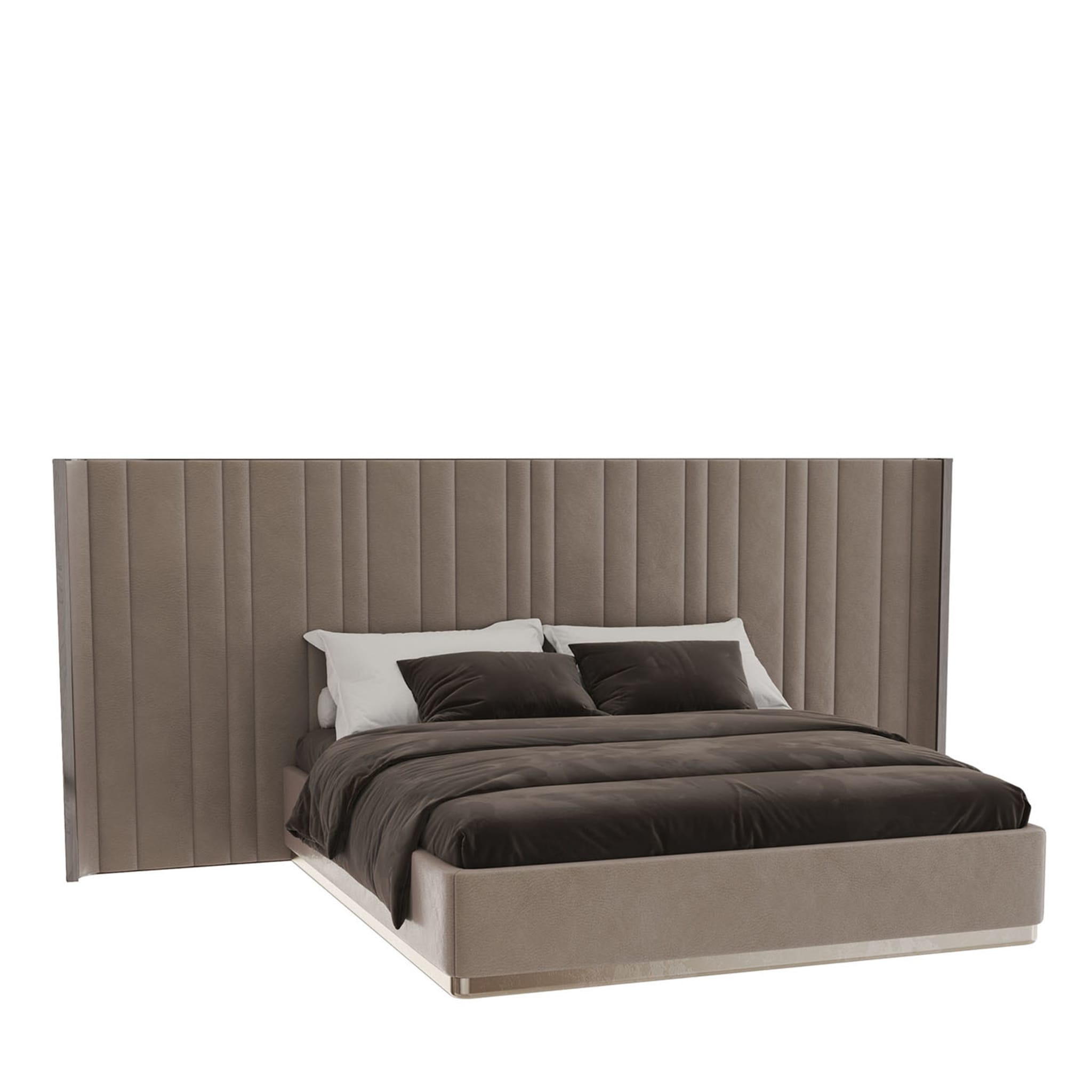 Saga 140 XL Italian Curved Bed In Nabuck Leather - Main view