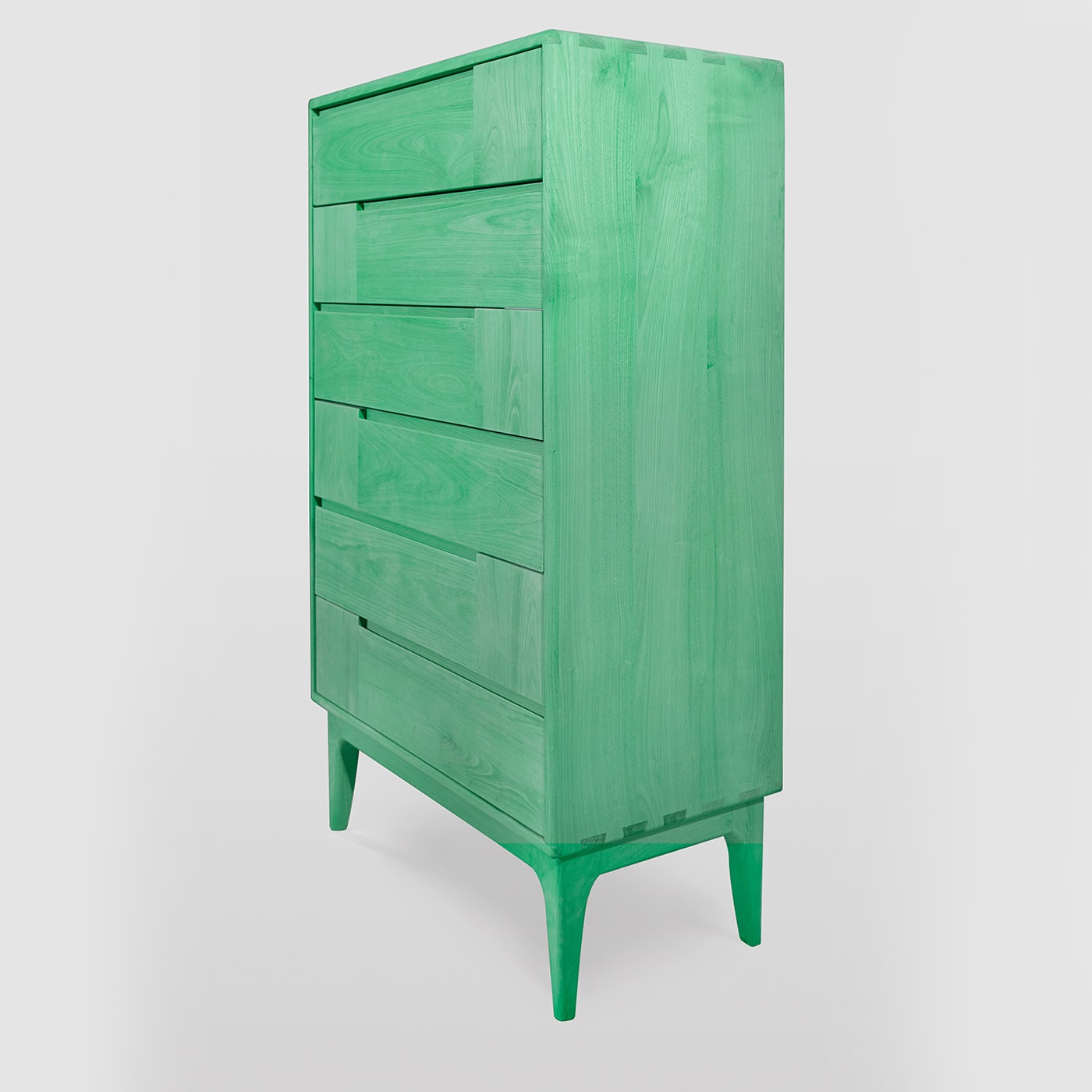 Dovetail Scandinavian Green SixDrawer Dresser Ebanisteria Roberto